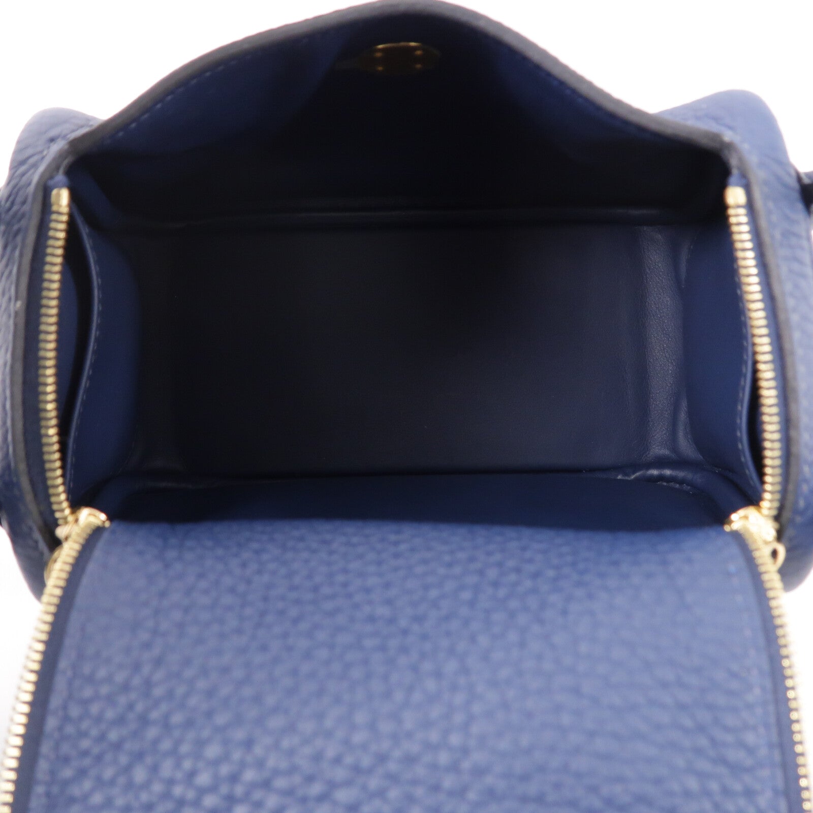 HERMES Clemence皮革Mini Lindy手挽肩背兩用袋Bleu De Prusse