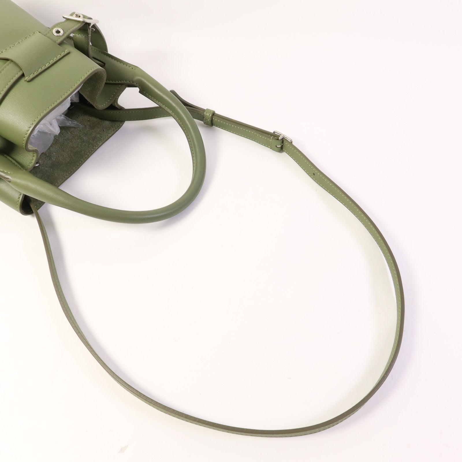 CELINE 牛皮皮革Nano Bucket銀扣手挽肩背兩用袋