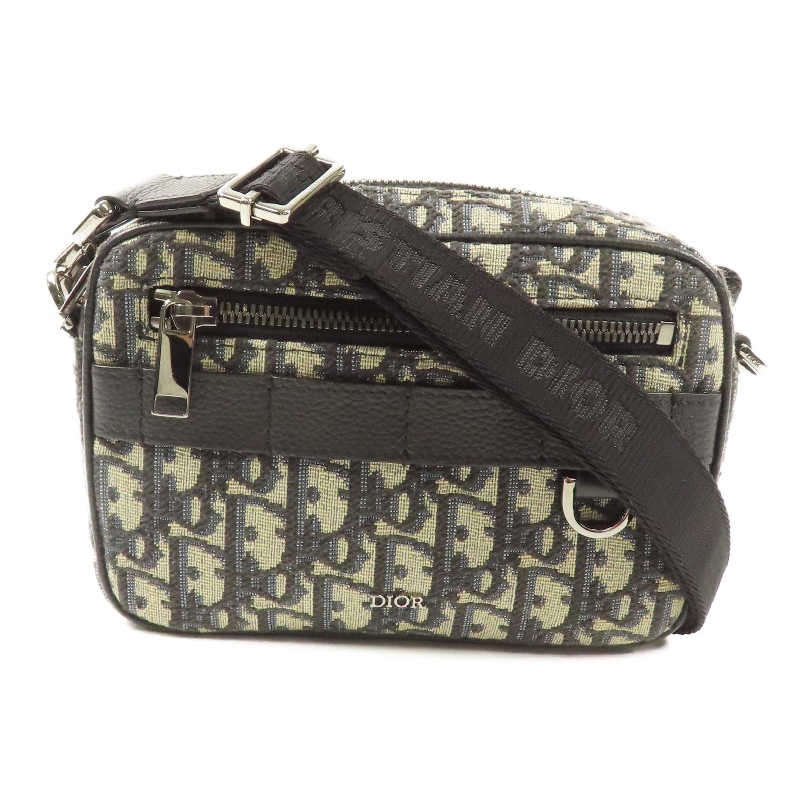 Dior Oblique帆布Mini Safari Messenger Bag銀扣肩背袋