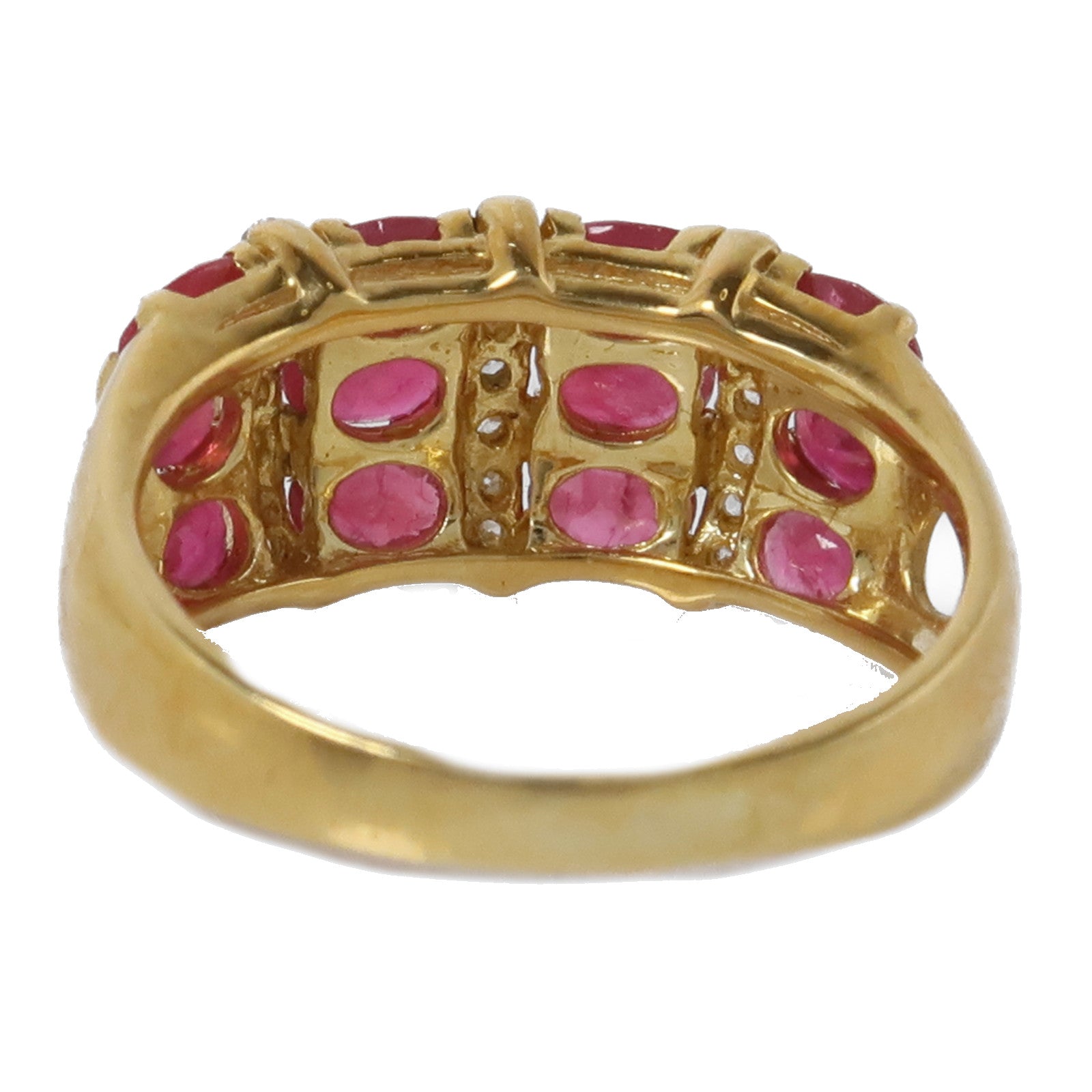 JEWELRY 18K黃金Ruby Ring紅寶石/鑽石戒指US#7