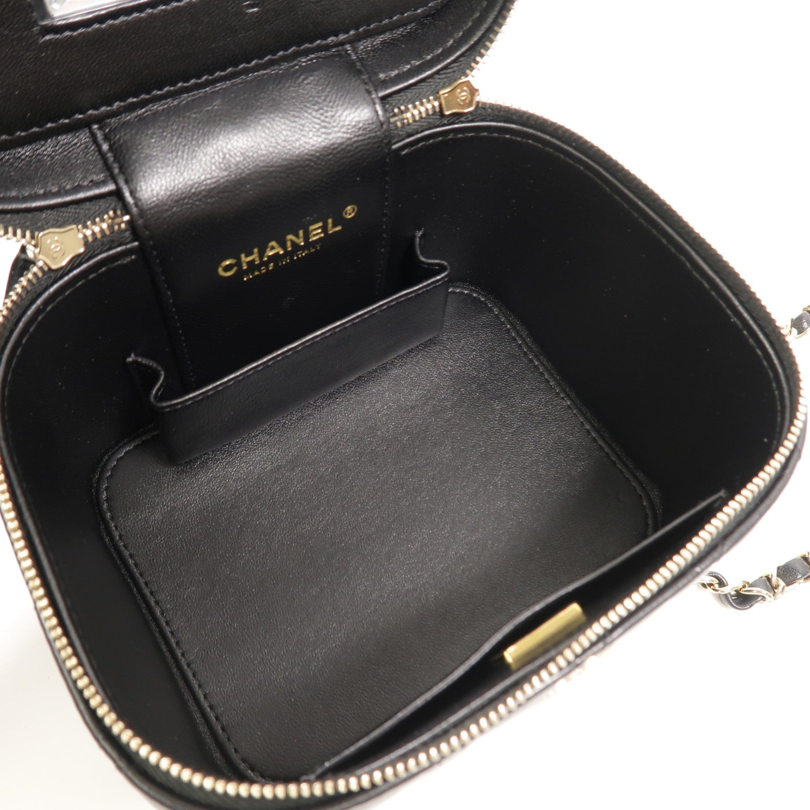 CHANEL 羊皮皮革Vanity Case With Top Handle鏈帶手挽肩背兩用袋