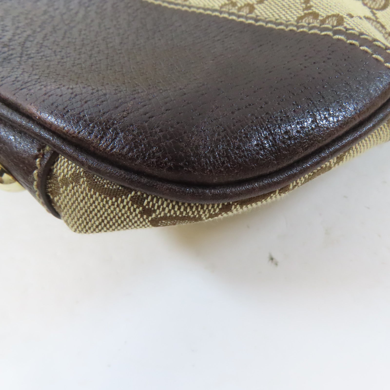 GUCCI 帆布Shoulder Bag金扣肩背袋啡色