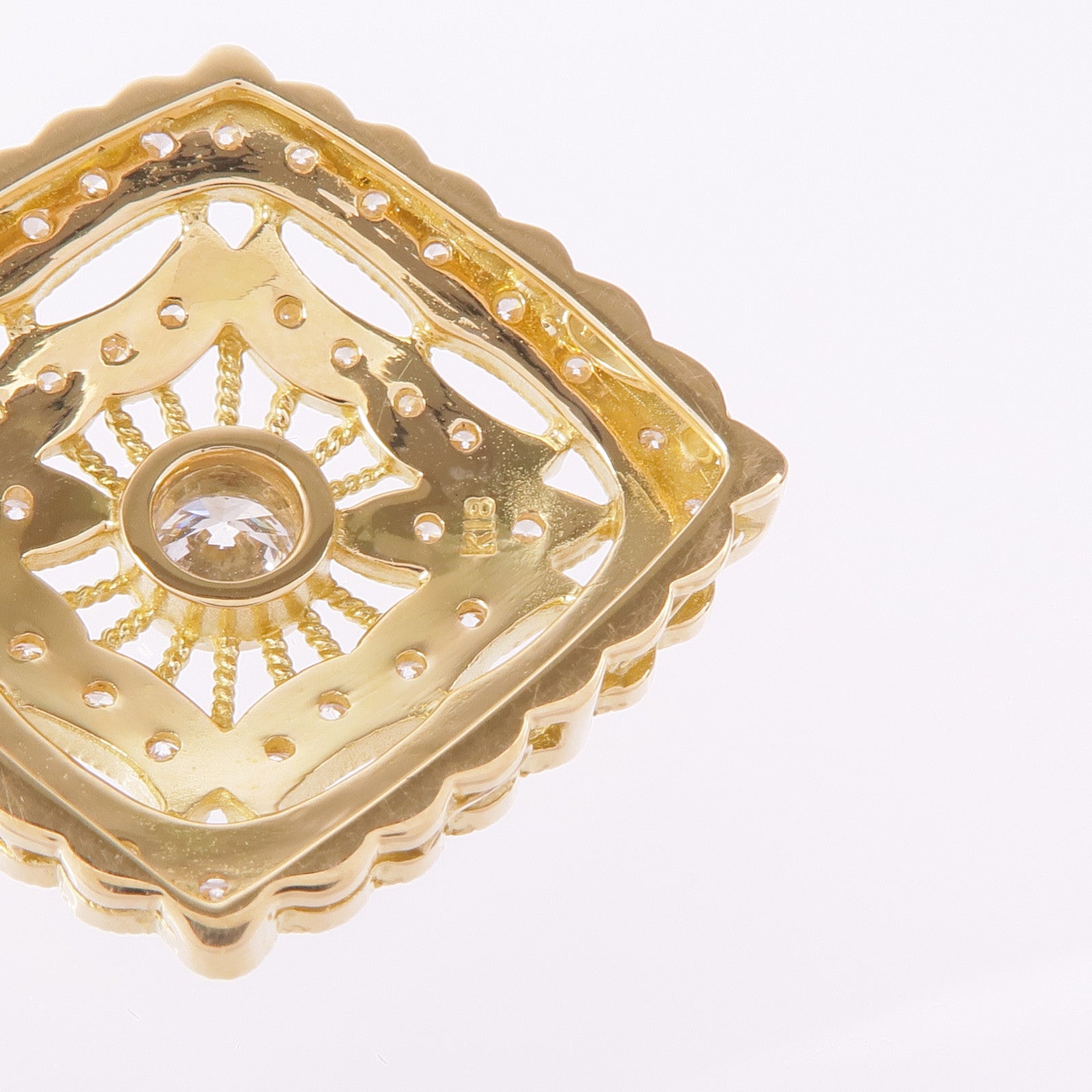 JEWELRY 18K黃金Diamond Pendant Top鑽石吊墜