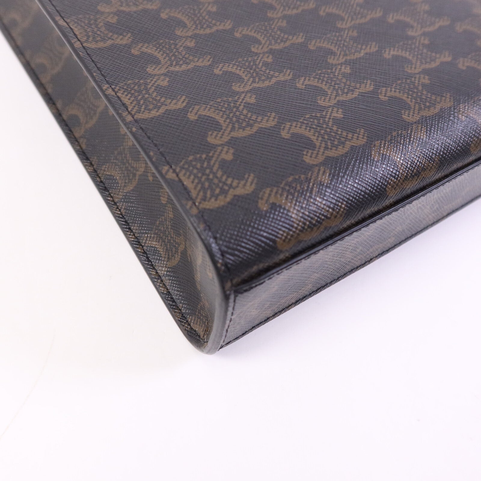 CELINE 塗層帆布Mini Triomphe Cabas Vertical金扣手挽肩背兩用袋