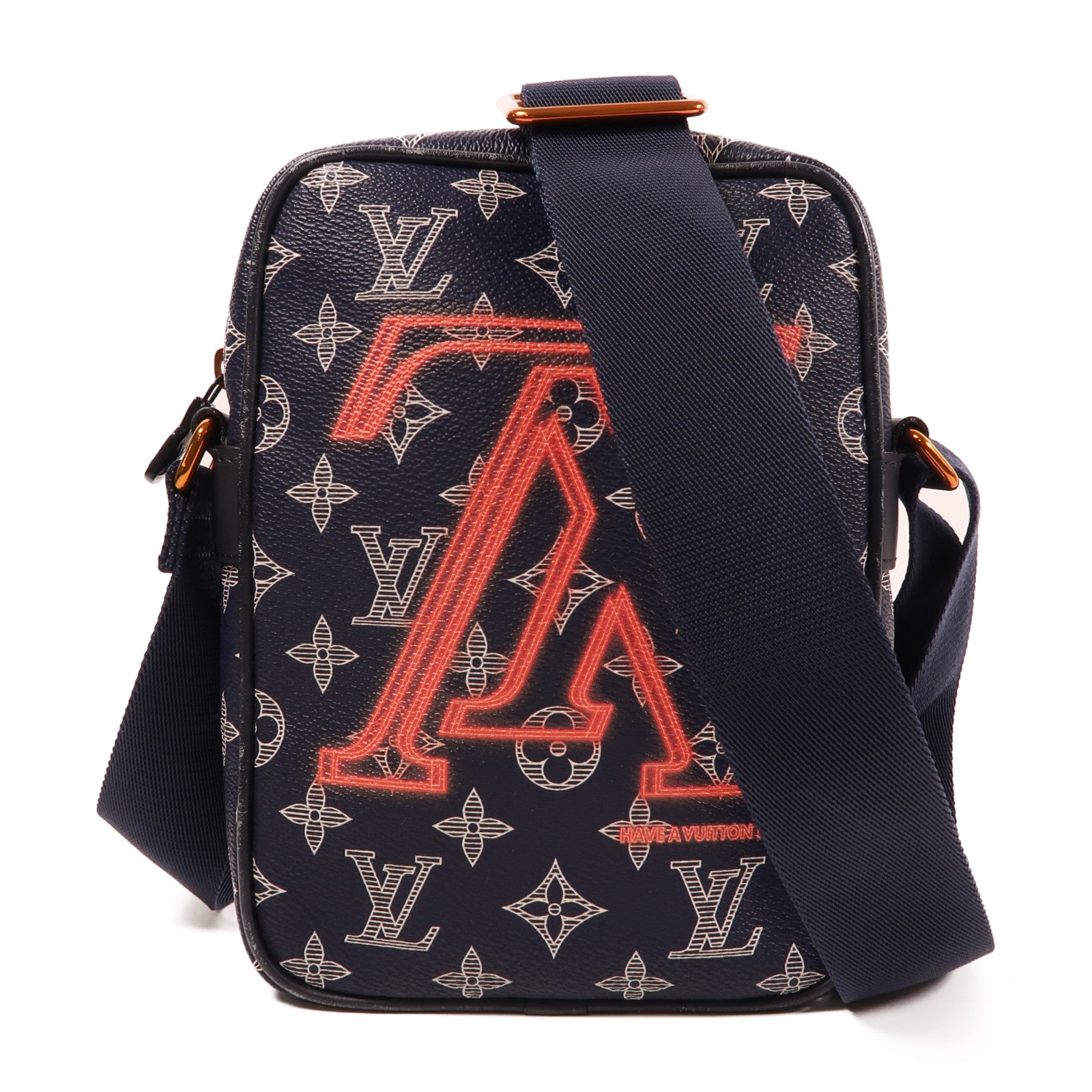 LOUIS VUITTON Monogram Upside-down Danube肩背袋深藍色