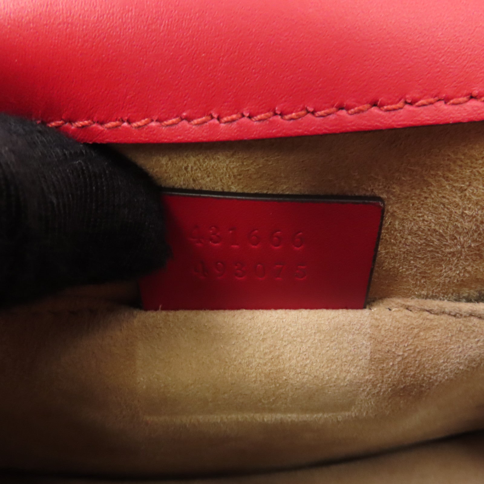 GUCCI 【激減優惠】牛皮皮革Sylvie金扣肩背袋紅色