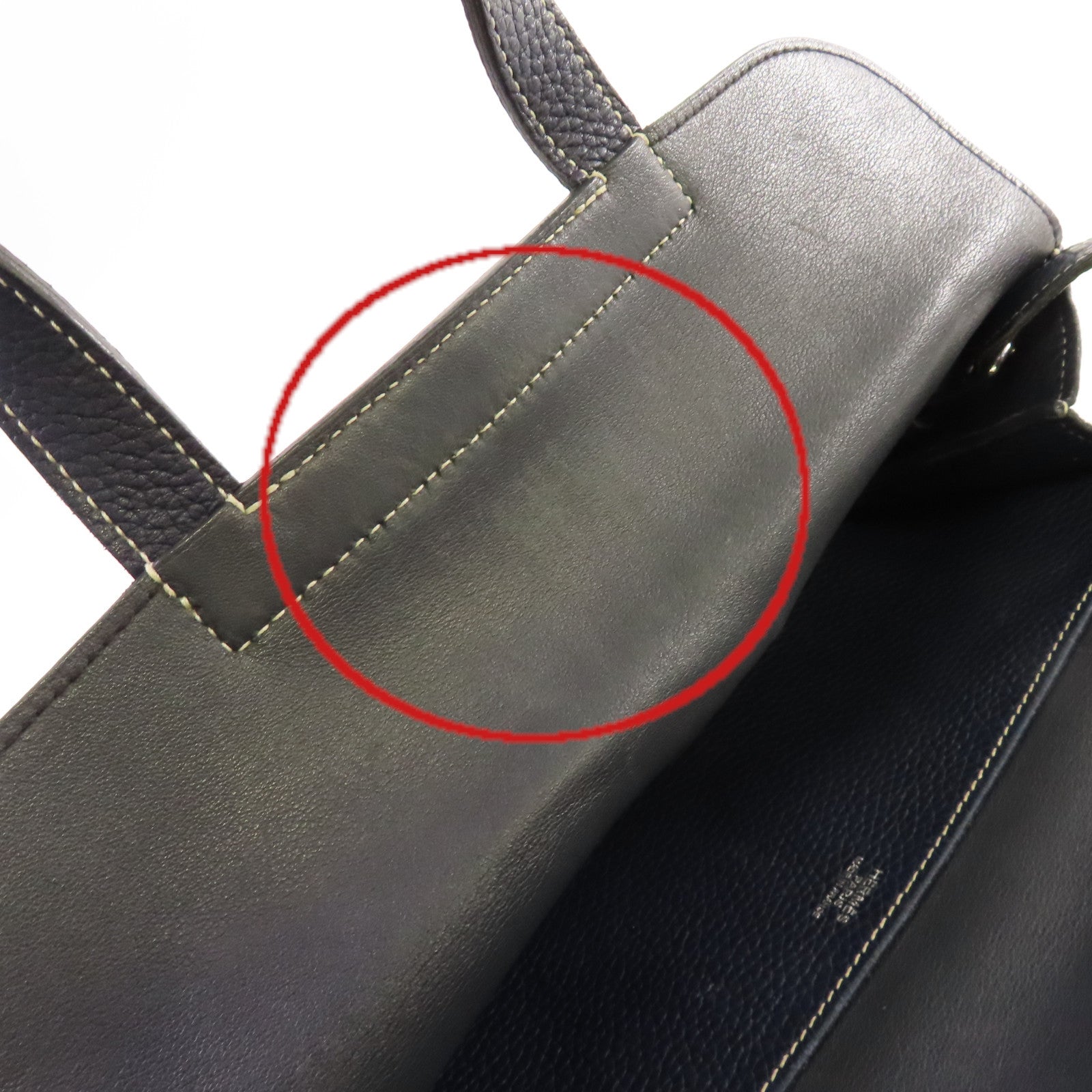HERMES 【激減優惠】Clemence皮革Halzan 31 2Way Shoulder Bag銀扣手挽肩背兩用袋Bleu Saphir寶石藍色