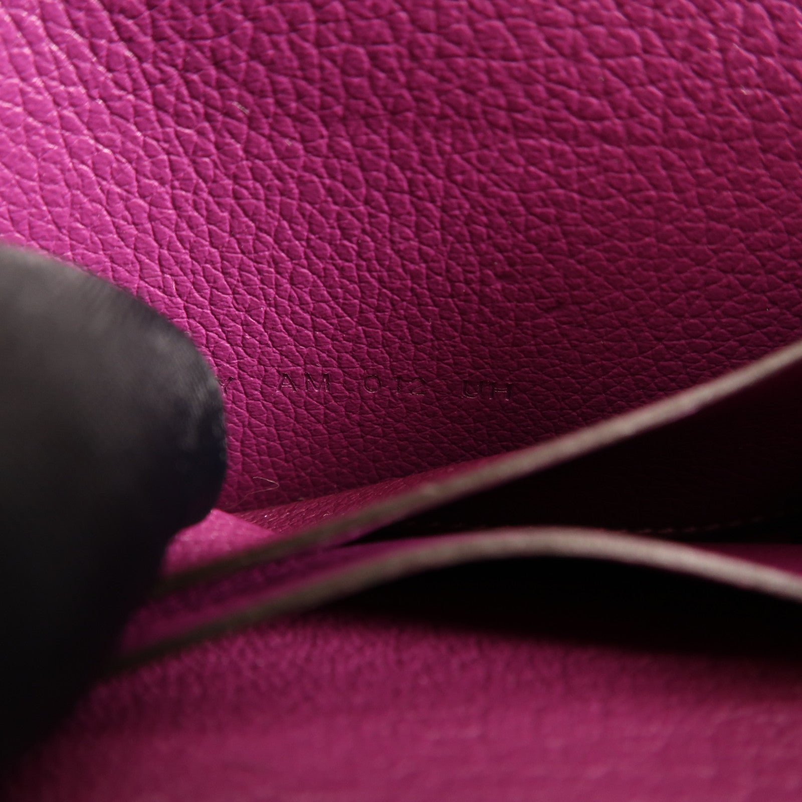 HERMES Evercolour皮革Roulis Slim銀扣錢包Anemone