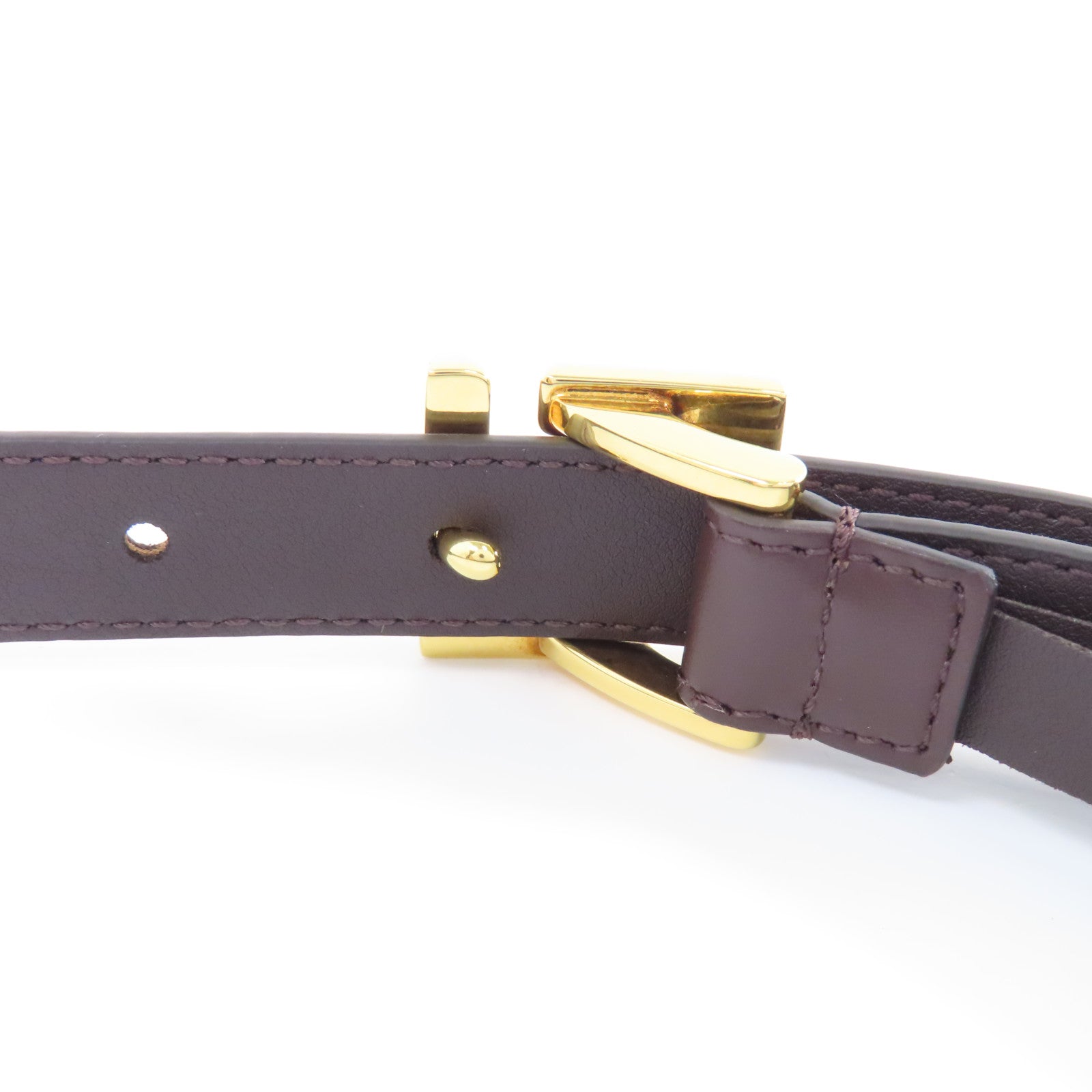 FENDI 牛皮皮革Belt 95cm金扣皮帶棕色