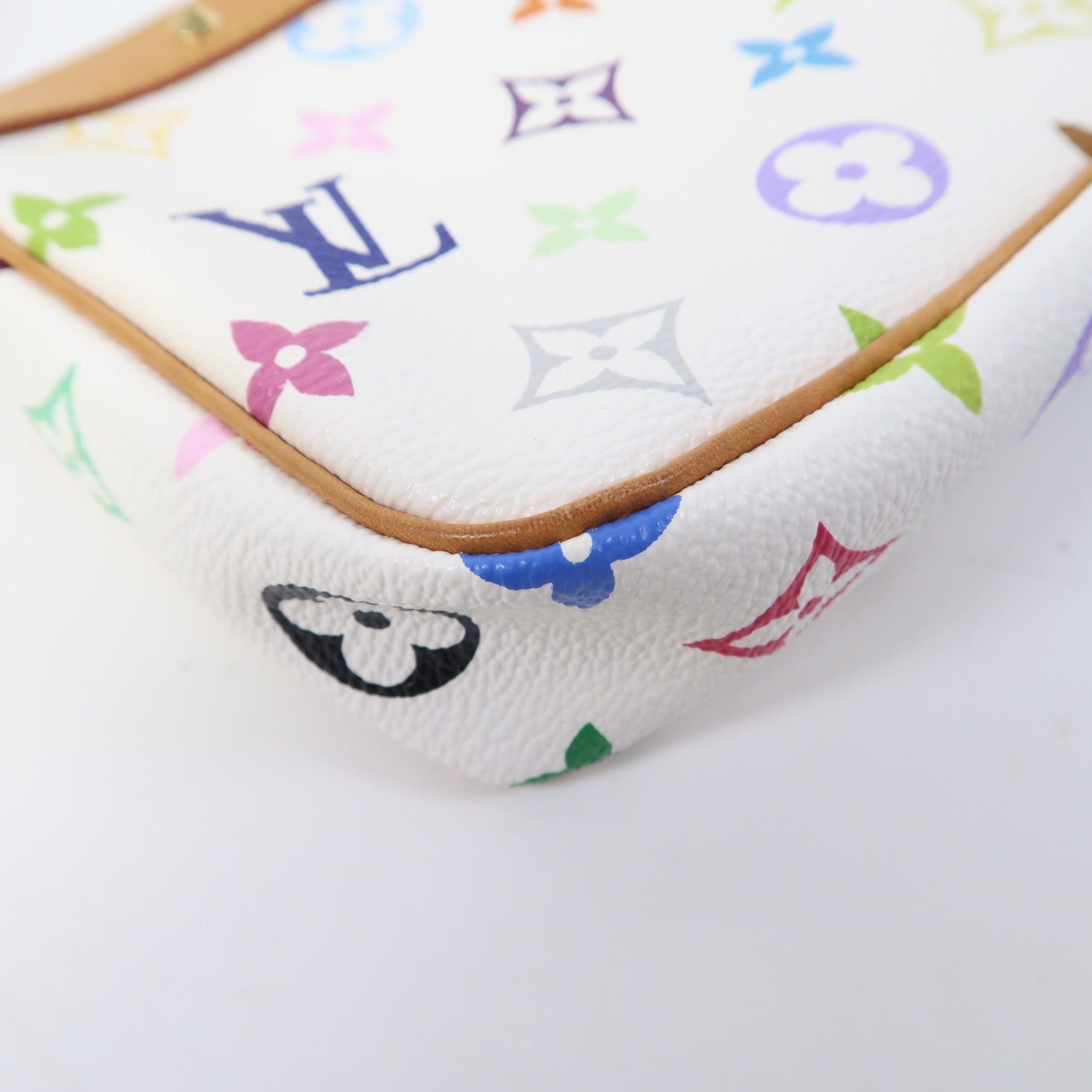 LOUIS VUITTON Monogram Multicolore Pochette Accessories金扣手拿包白色/彩色