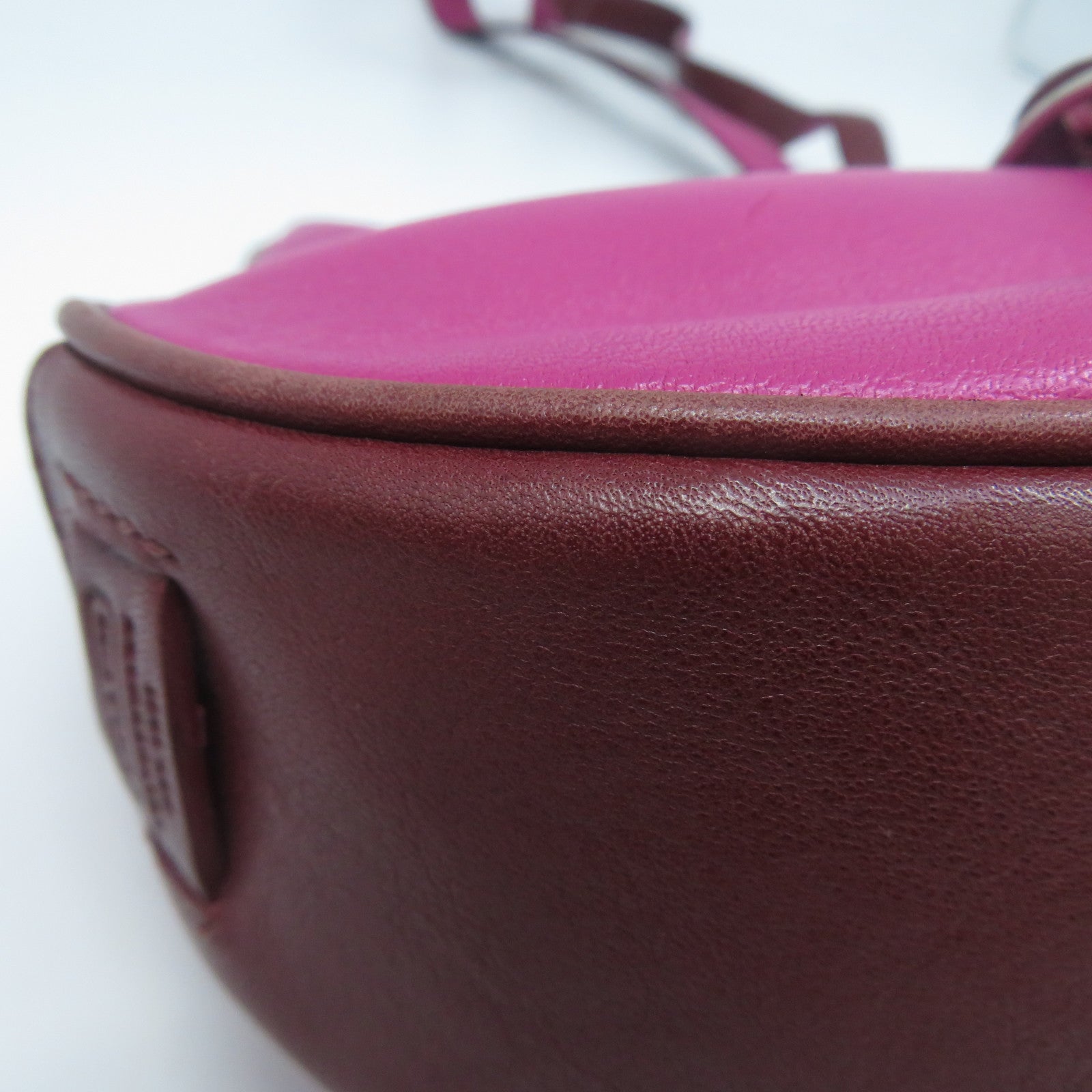 COACH 【激減優惠】牛皮皮革Shoulder Bag銀扣肩背袋粉紅色