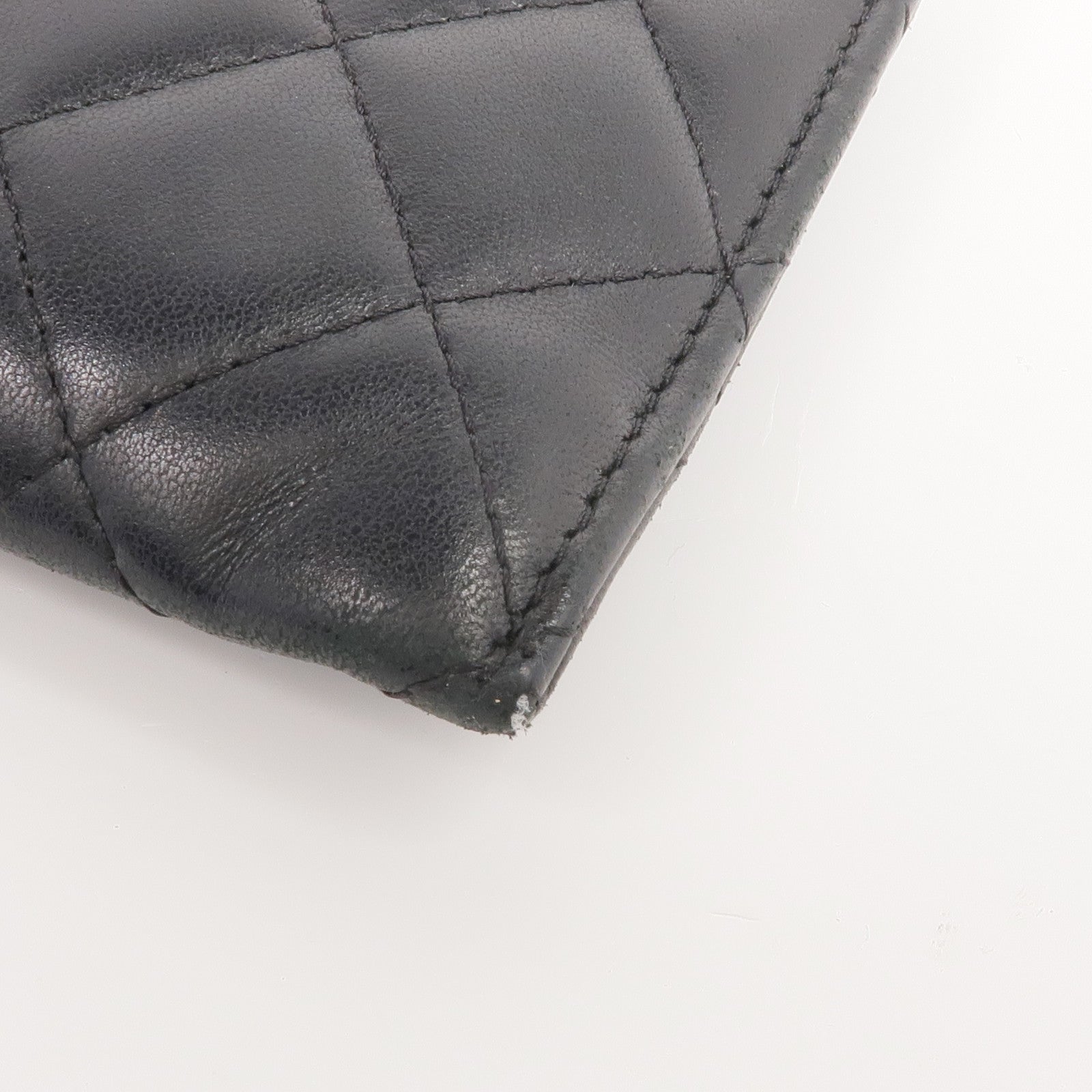 CHANEL 羊皮皮革Zipped Long Wallet銀扣長錢包