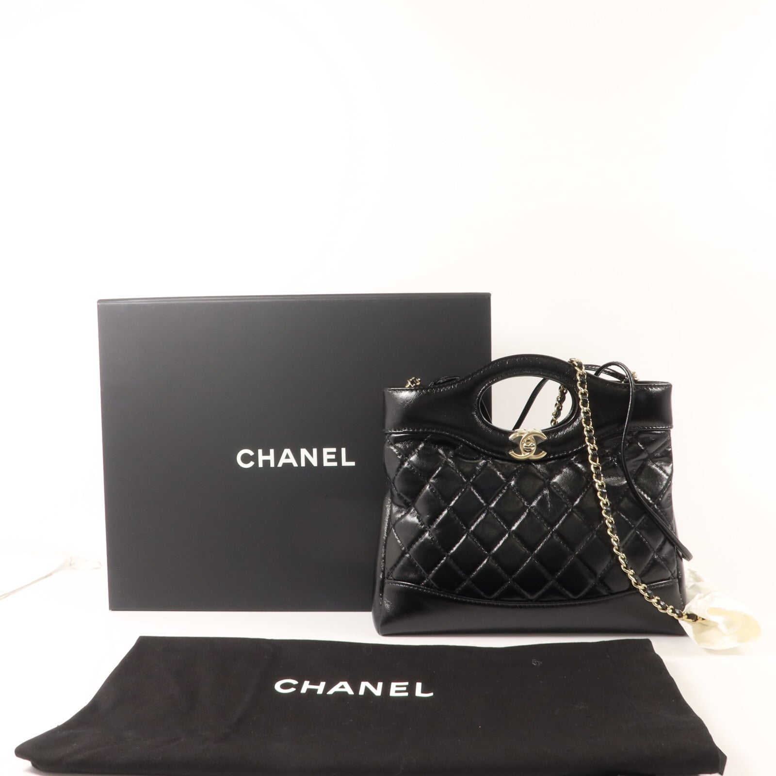 CHANEL 牛皮皮革31 Mini Shopping手挽肩背兩用袋