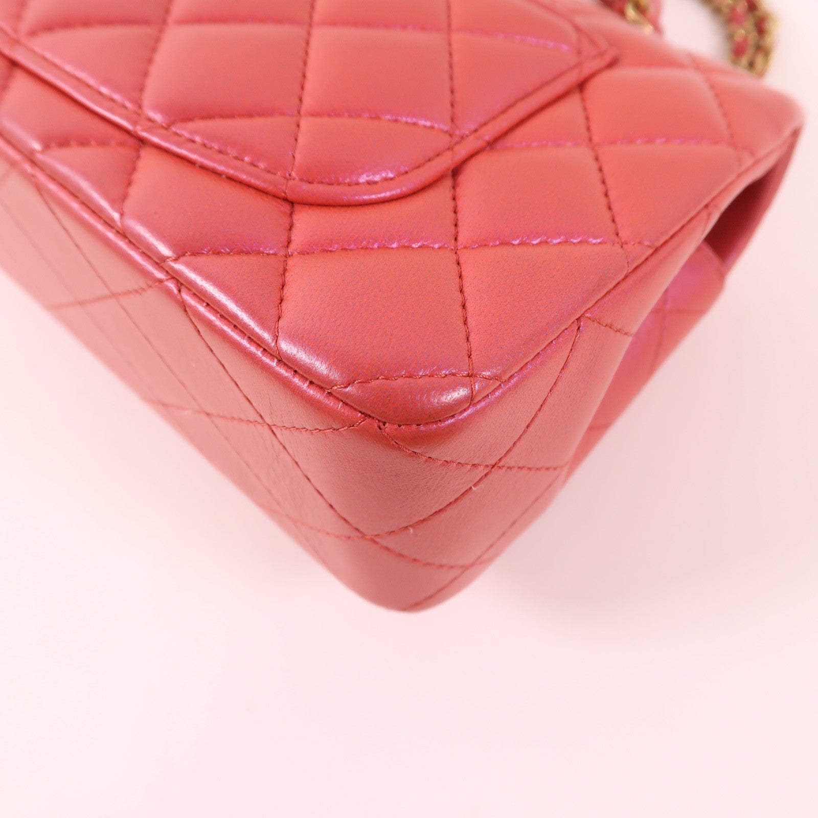 CHANEL 羊皮皮革Mini Flap Bag金扣手挽肩背兩用袋