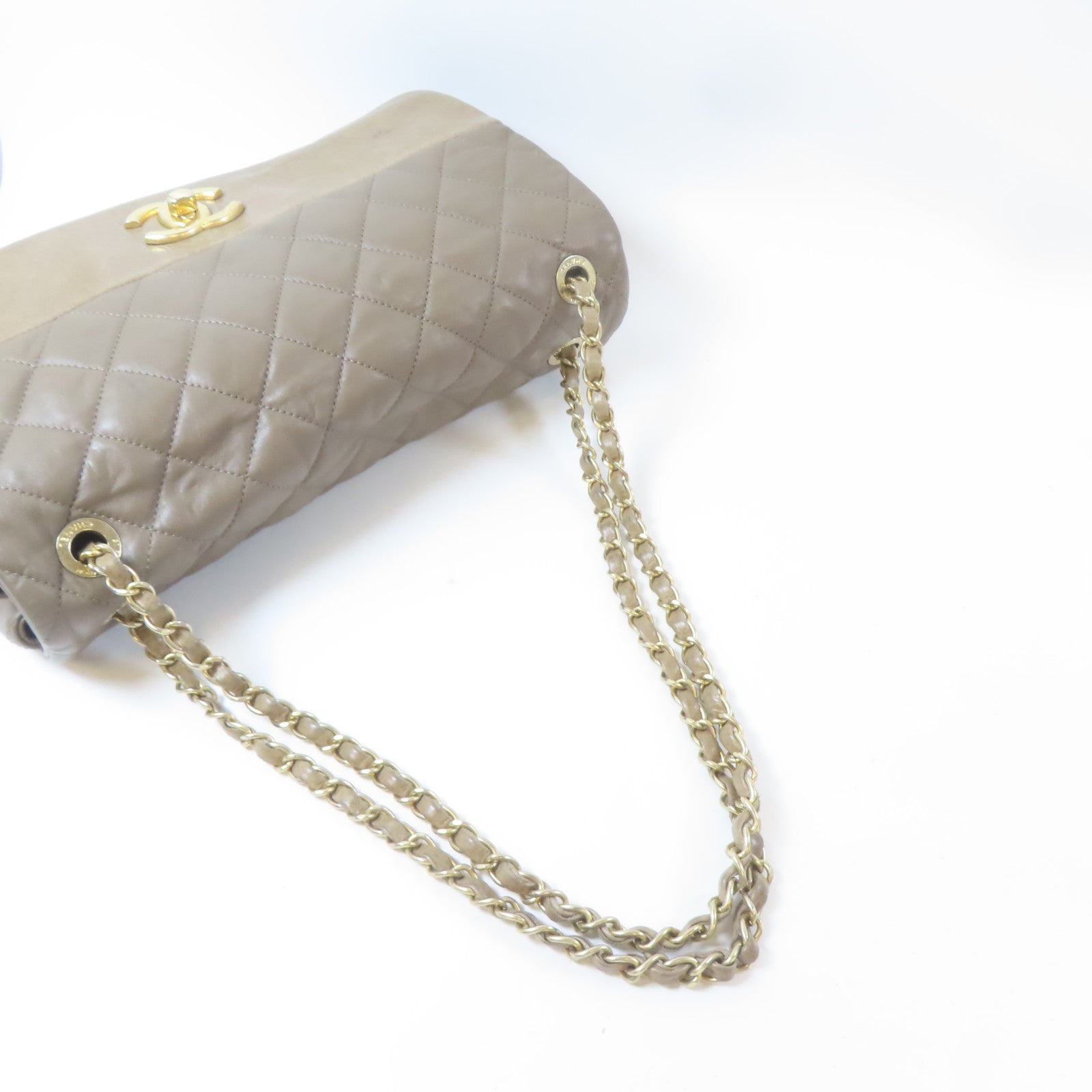 CHANEL 【激減優惠】菱格牛皮皮革Chain Shoulder Bag金扣鏈帶肩背袋啡色