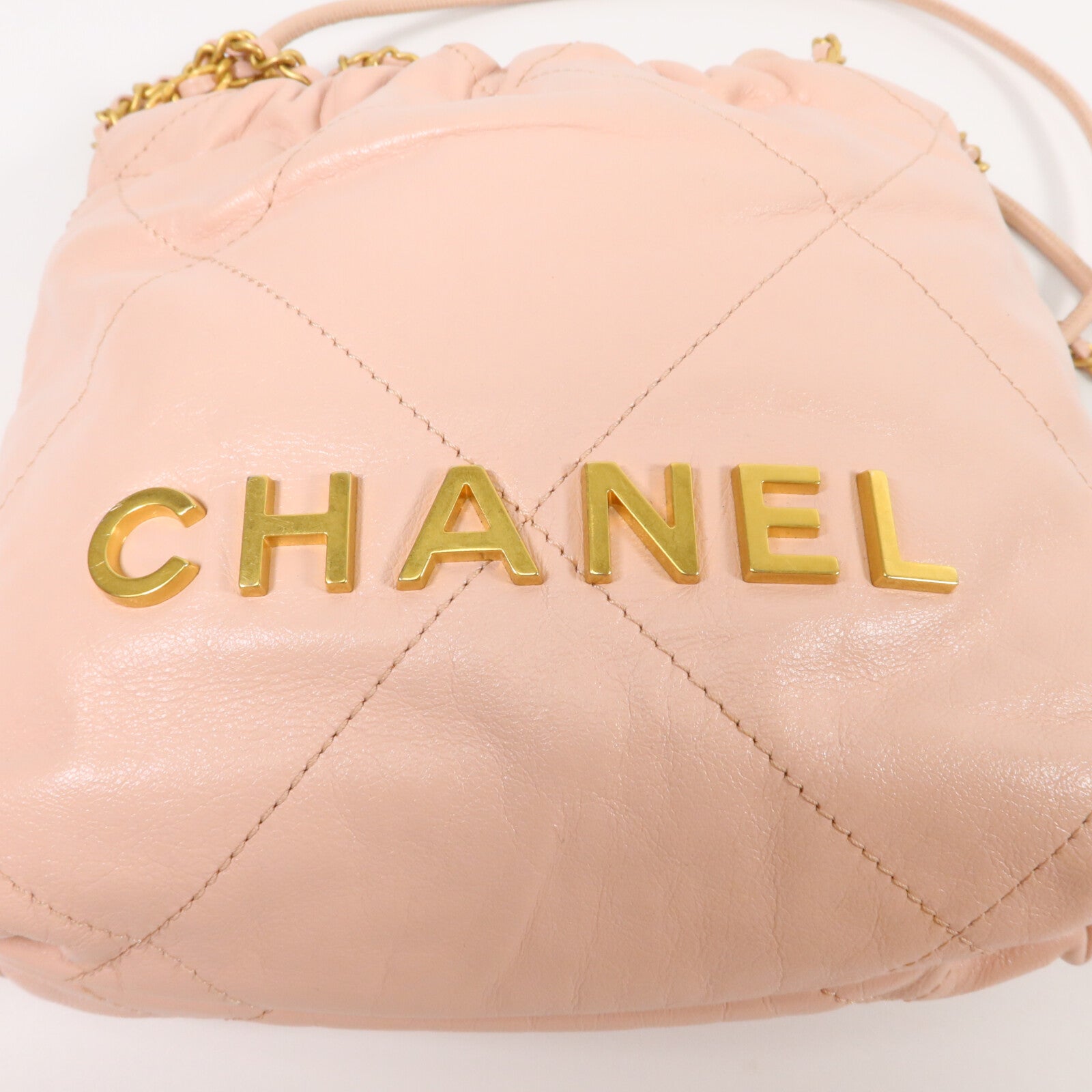 CHANEL 牛皮皮革Chanel 22 Mini鏈帶手挽肩背兩用袋