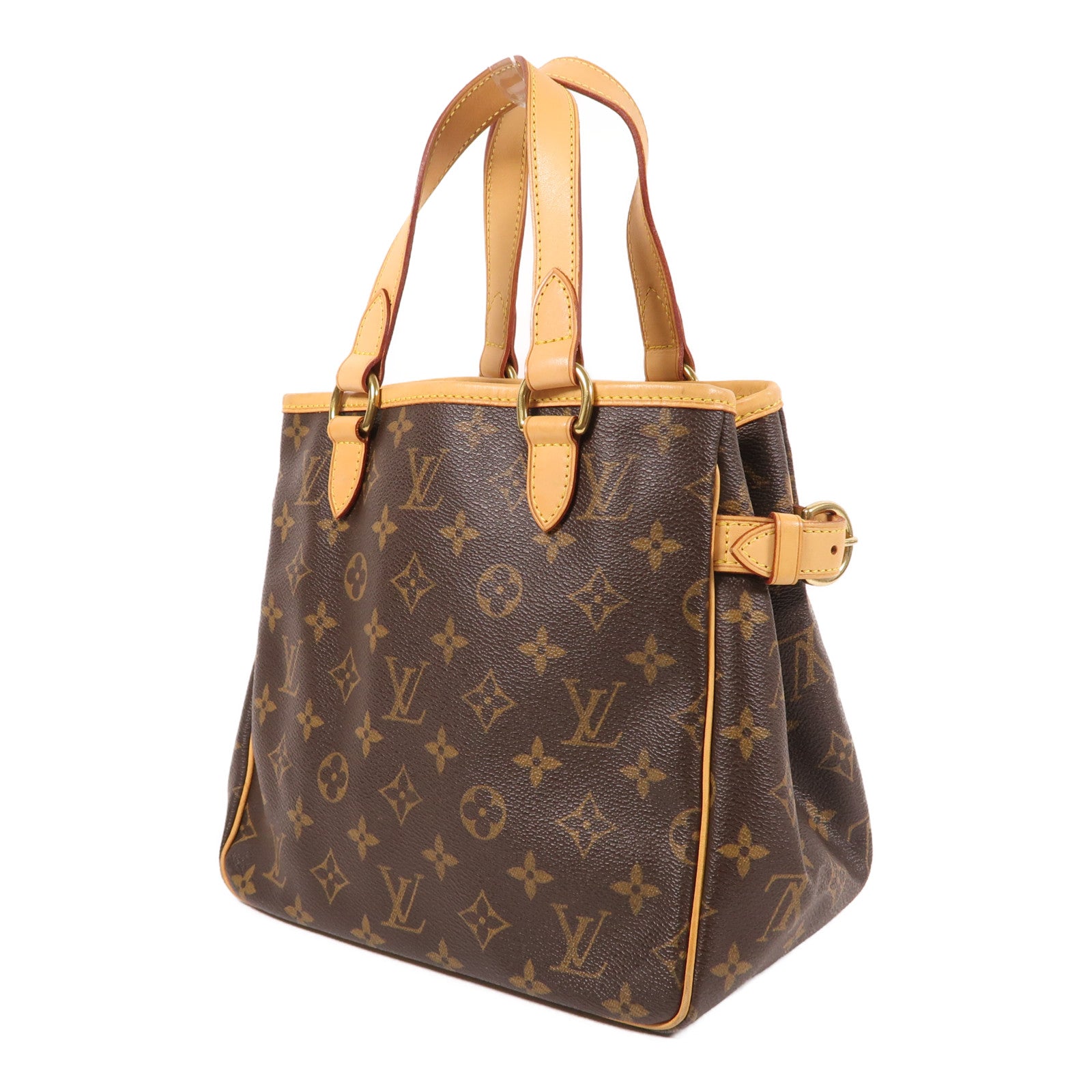 LOUIS VUITTON Monogram Batignolles金扣手挽袋棕色