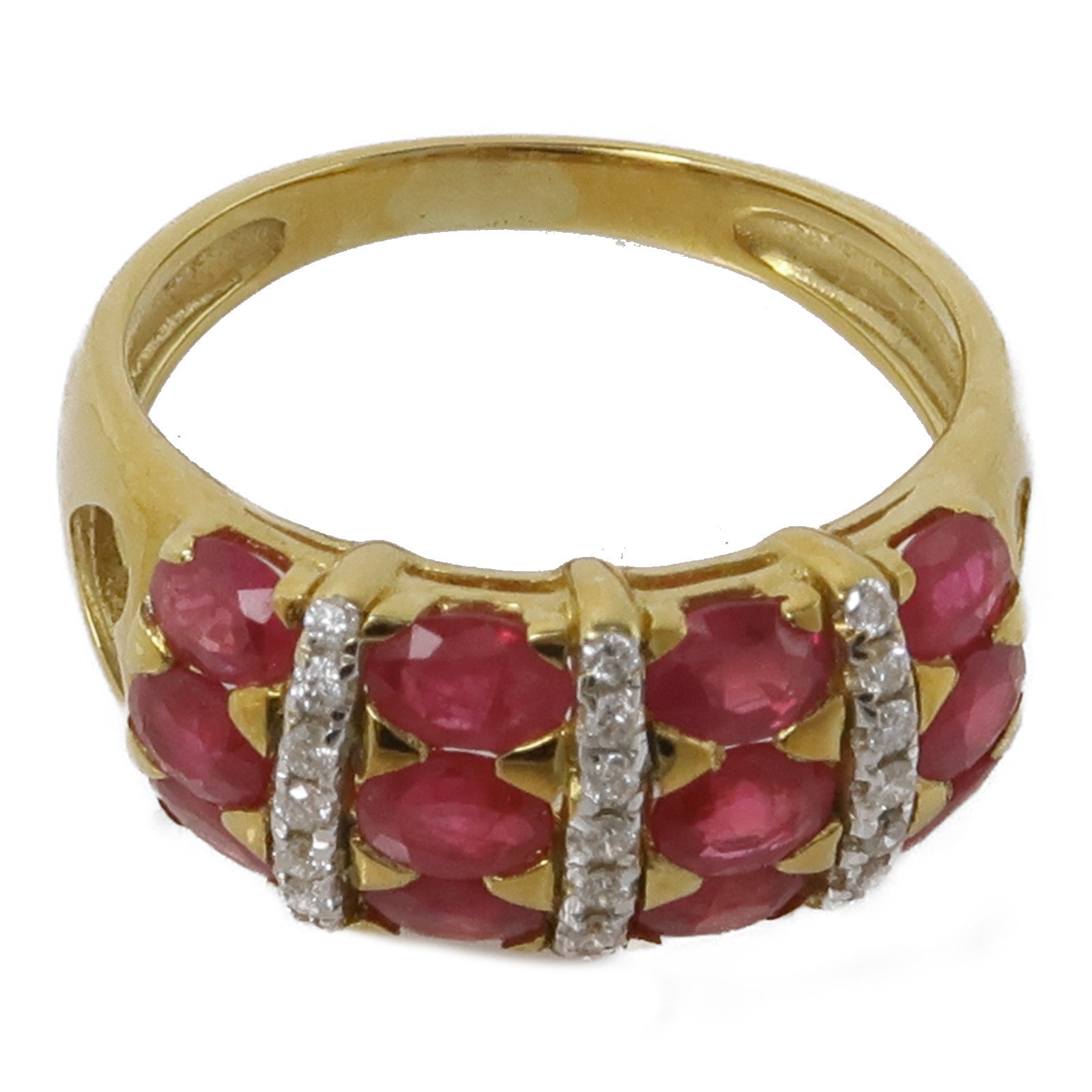 JEWELRY 18K黃金Ruby Ring紅寶石/鑽石戒指US#7