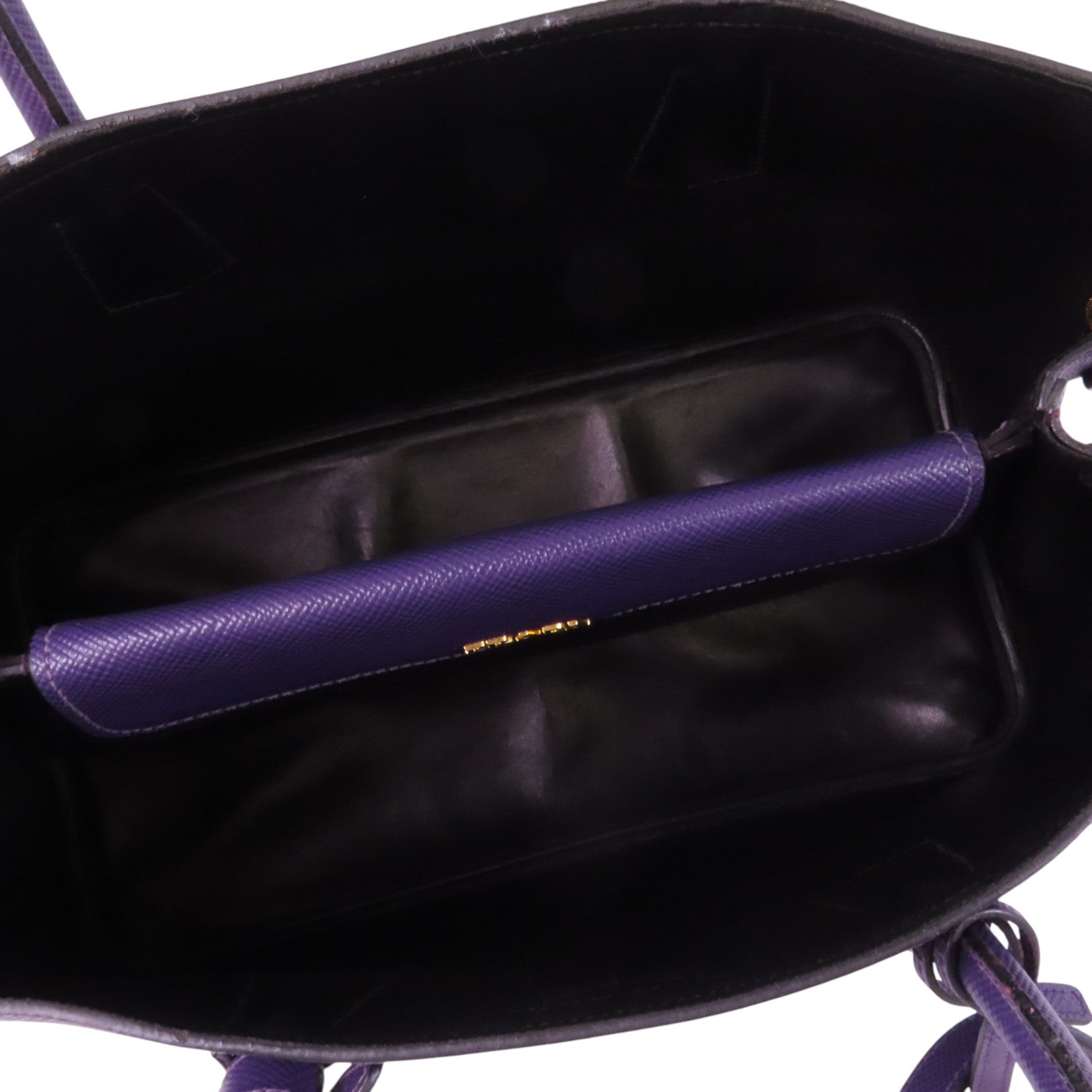 PRADA Saffiano皮革Double金扣手挽肩背兩用袋