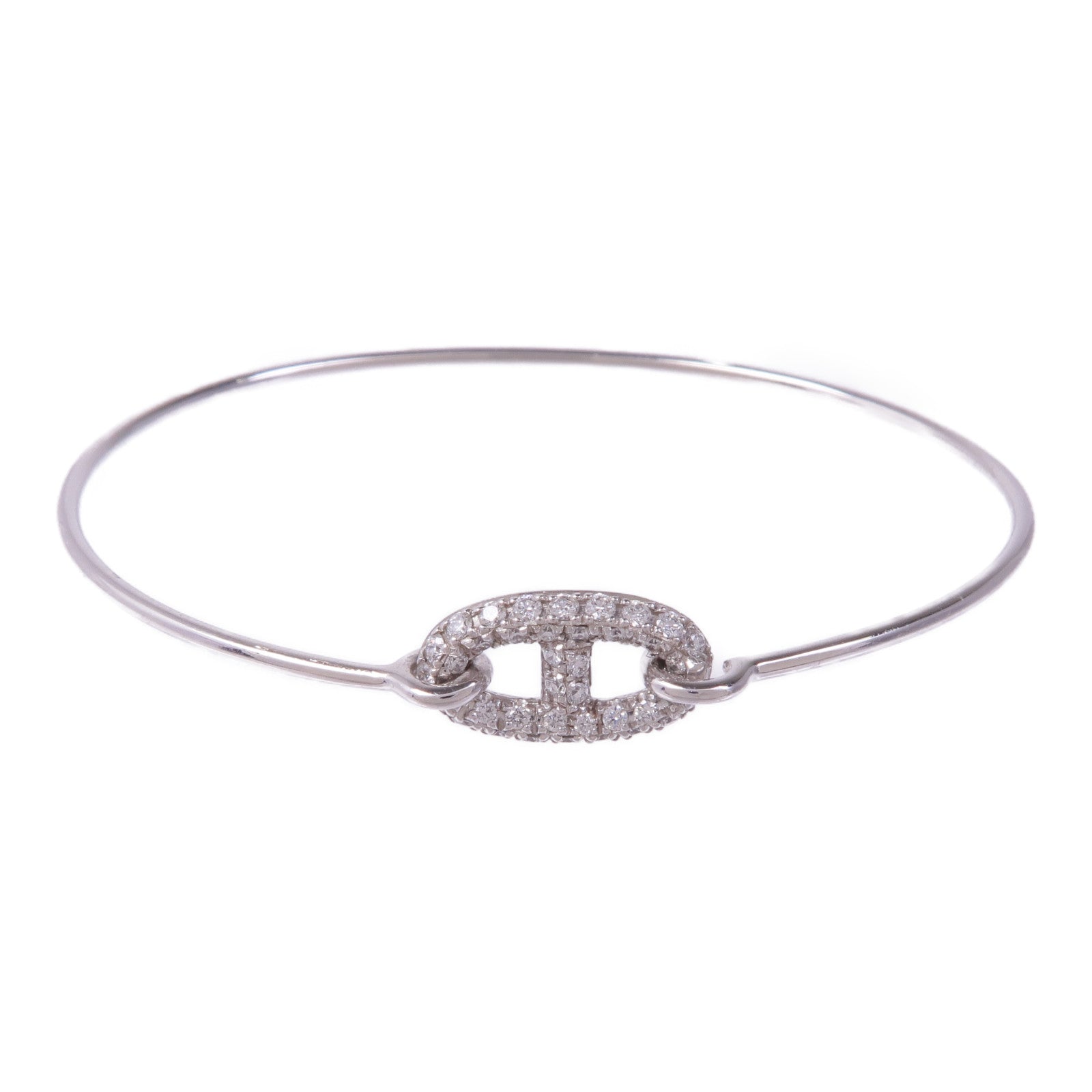 HERMES 18K白金Ronde Chaine D'ancre Diamond Bracelet鑽石手鏈