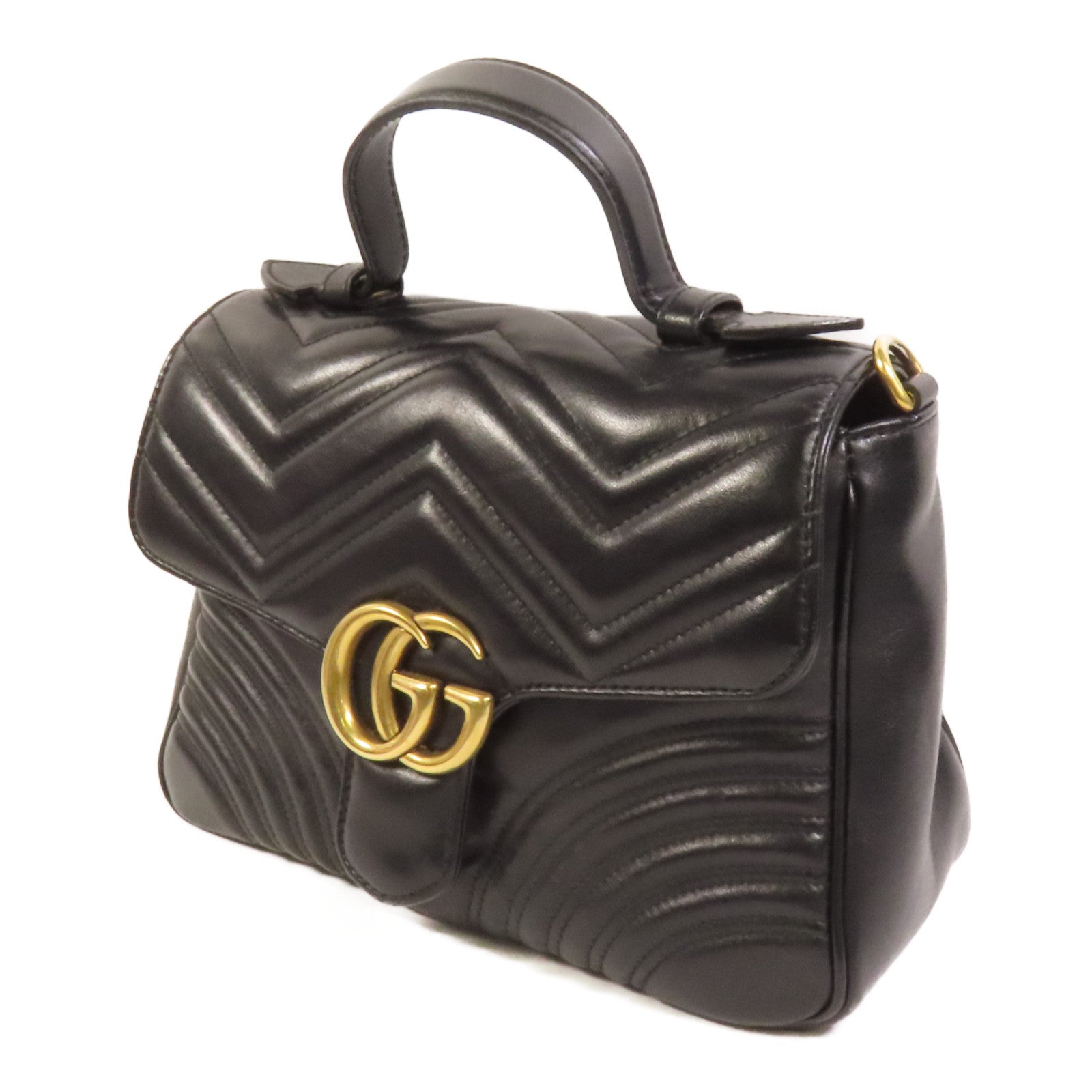 GUCCI 牛皮皮革GG Marmont Small金扣手挽肩背兩用袋