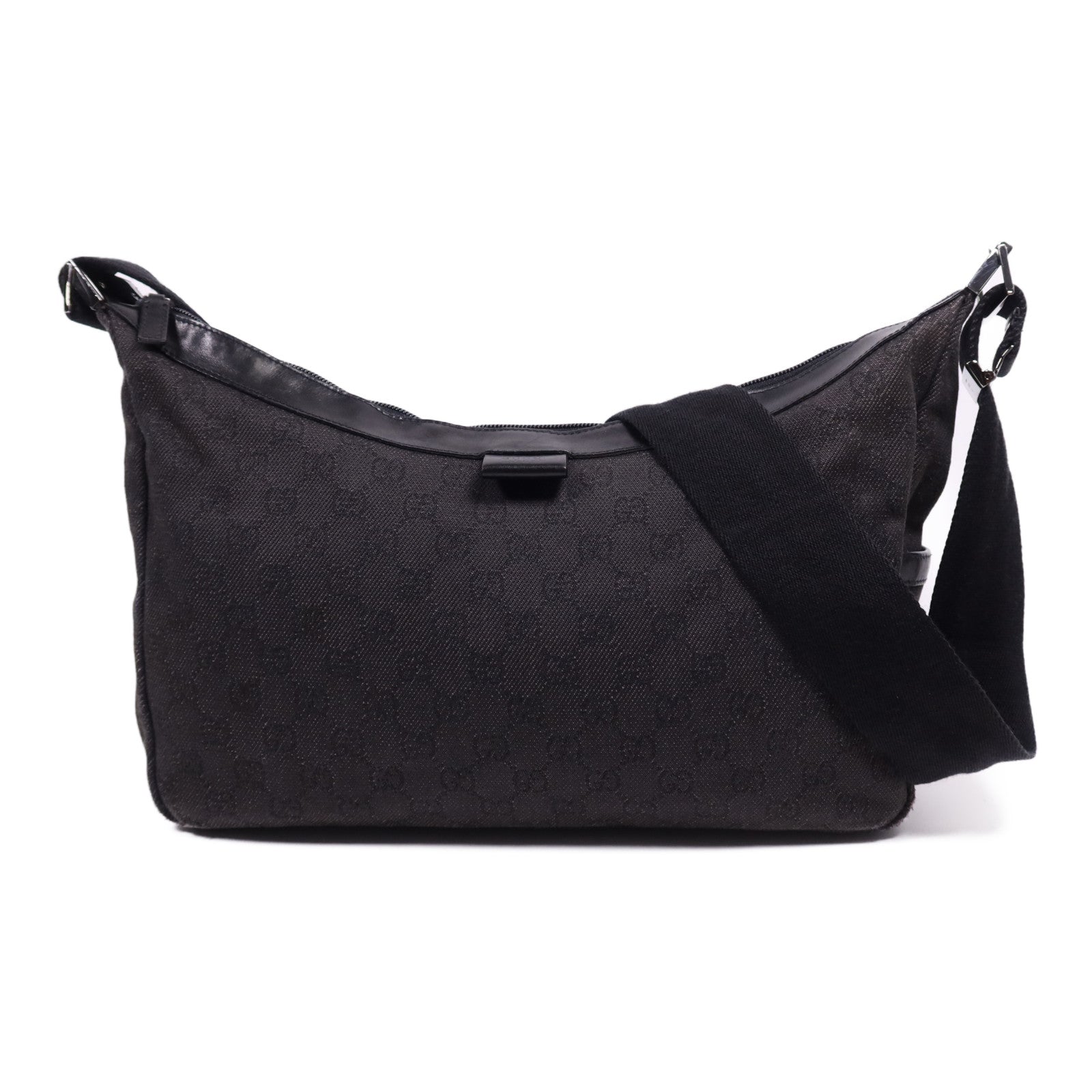 GUCCI 帆布Shoulder Bag銀扣肩背袋