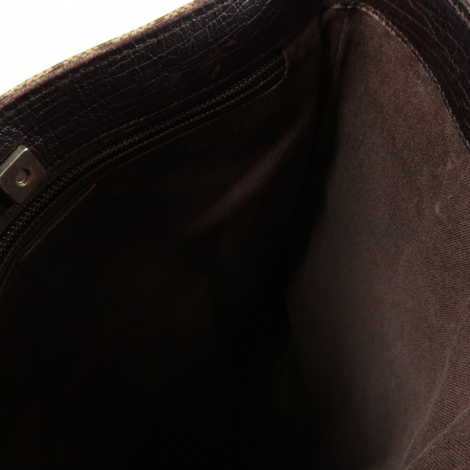 GUCCI 塗層帆布Tote Bag銀扣手挽袋啡色