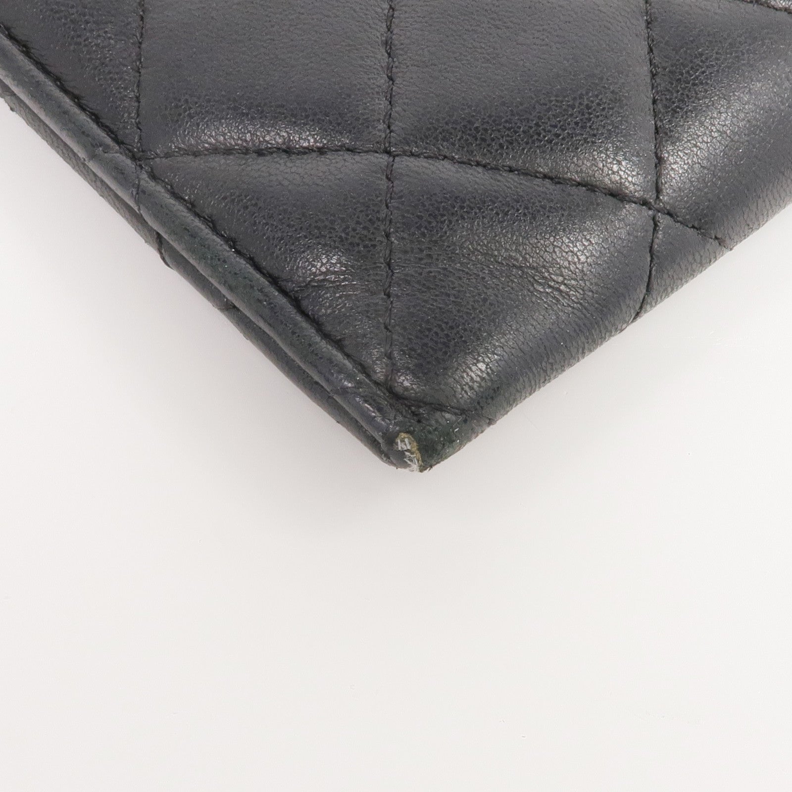 CHANEL 羊皮皮革Zipped Long Wallet銀扣長錢包