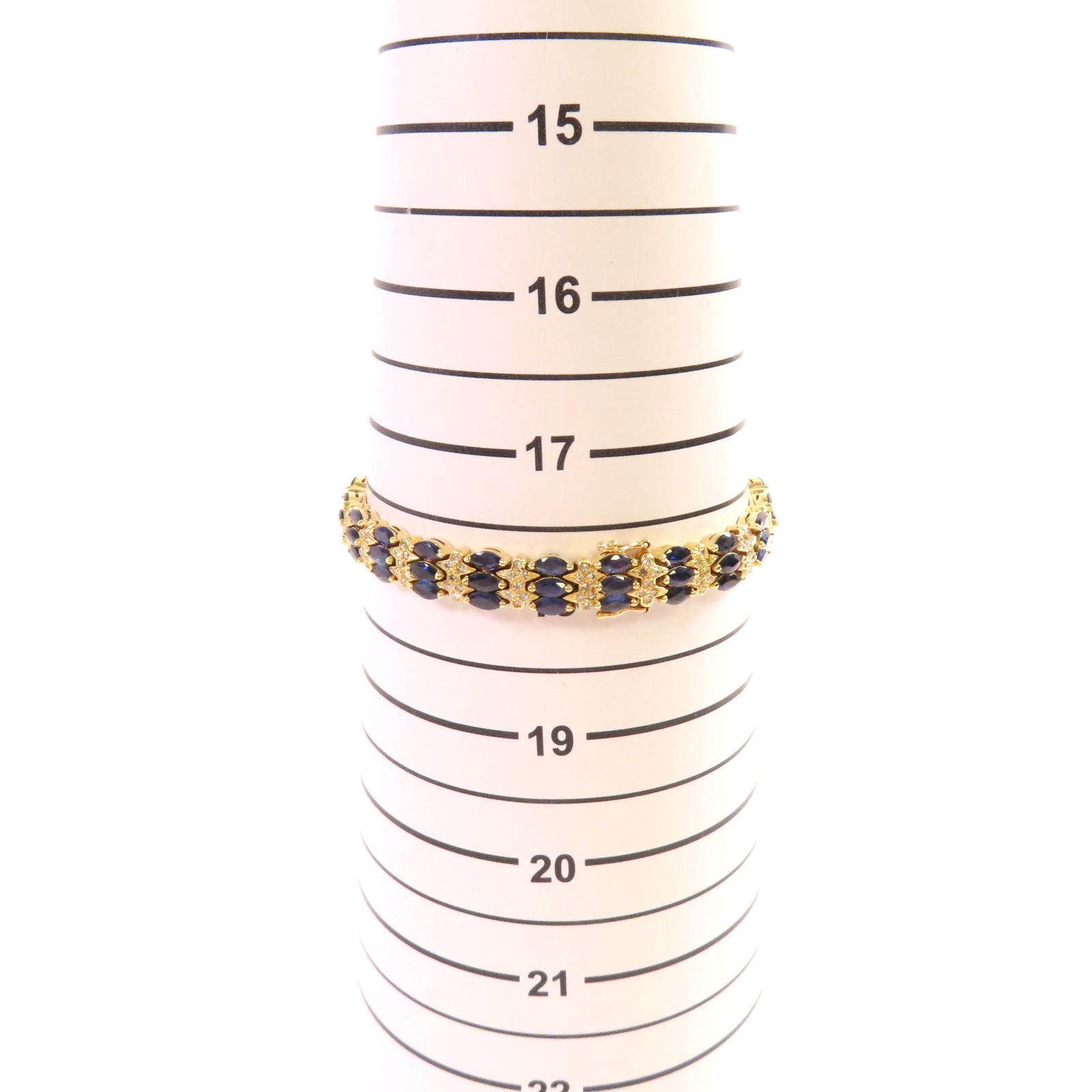 JEWELRY 【激減優惠】18K黃金/7.00ct藍寶石/1.60ct鑽石Sapphire Diamond Blaceret手鏈