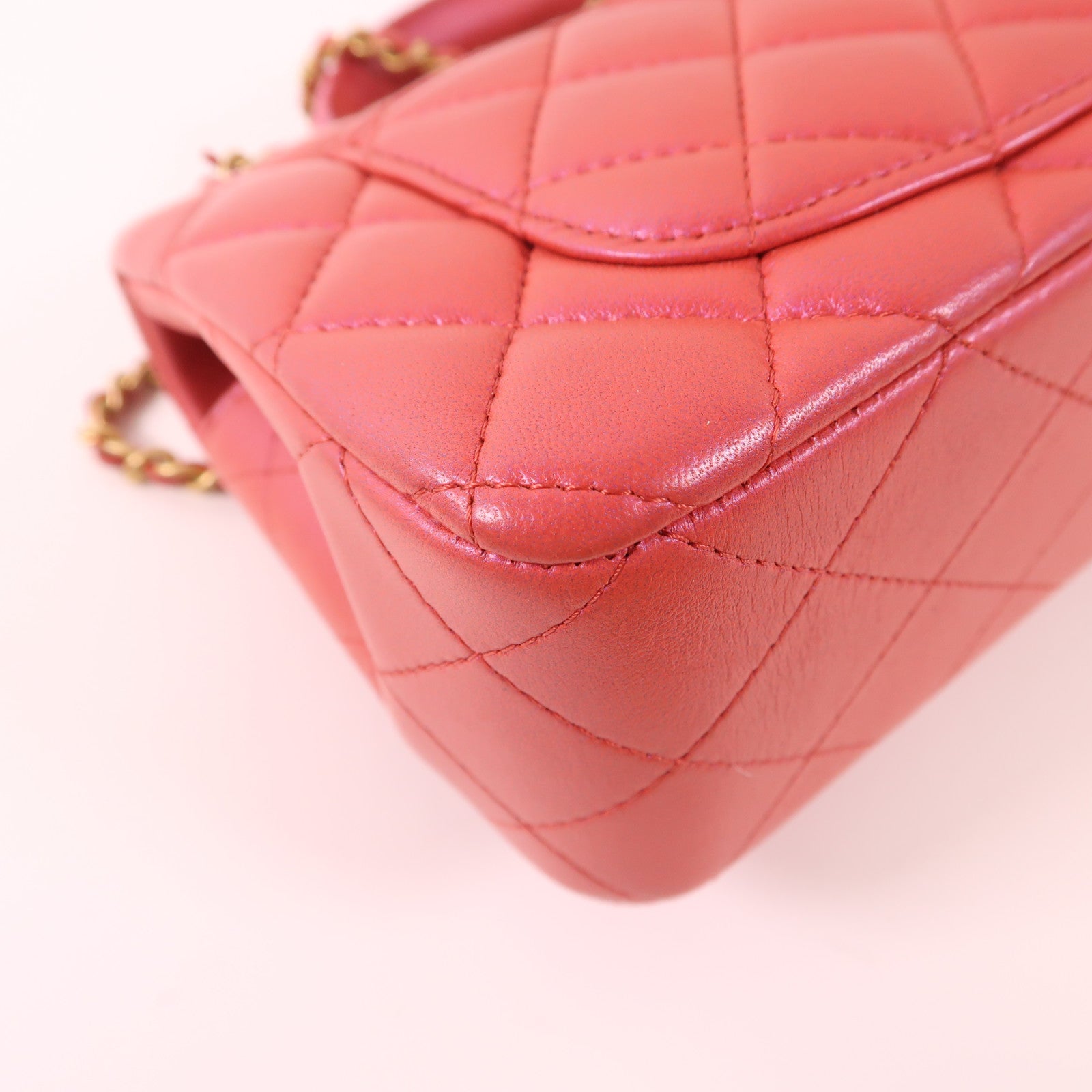 CHANEL 羊皮皮革Mini Flap Bag金扣手挽肩背兩用袋