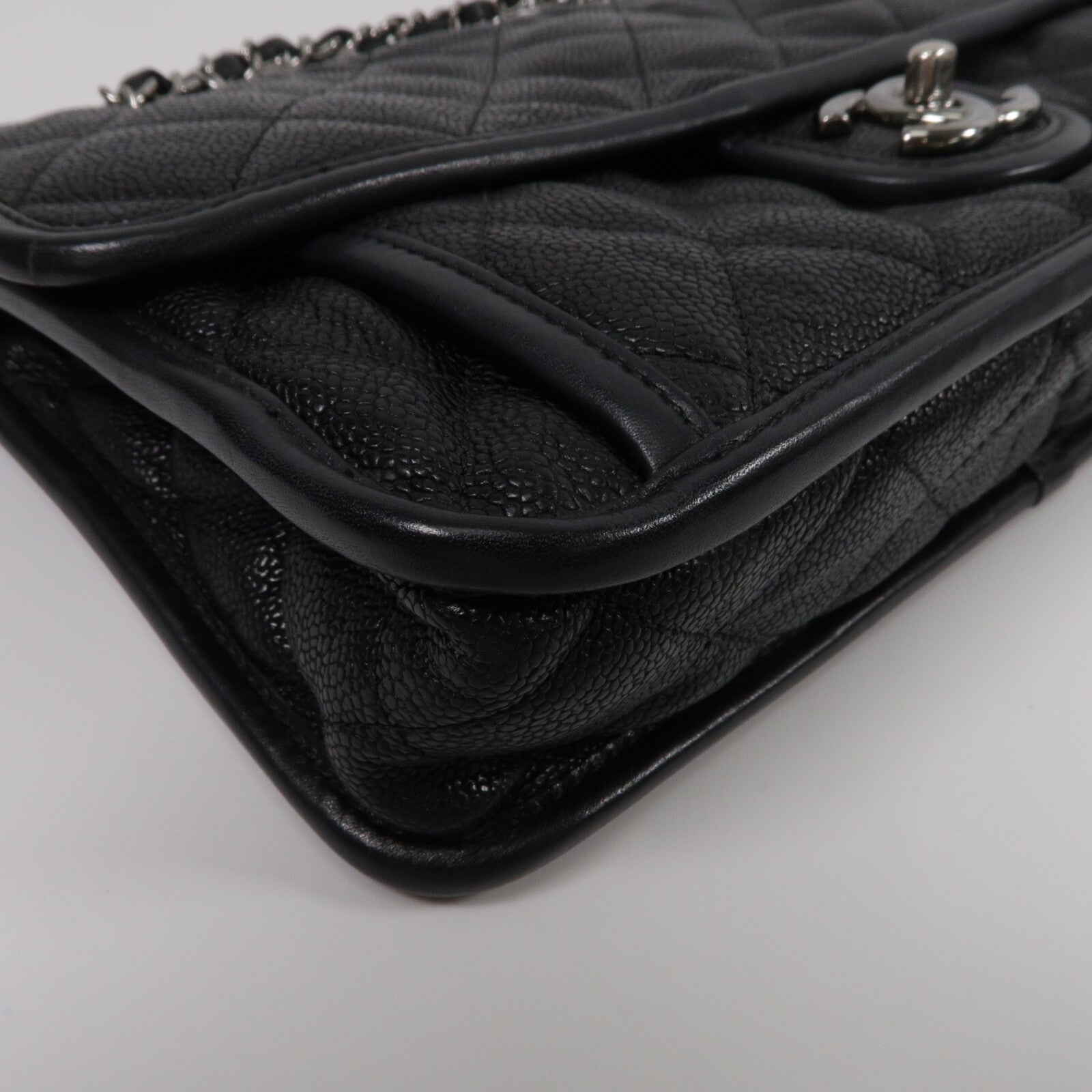 CHANEL 牛皮皮革French Riviera Flap鏈帶肩背袋
