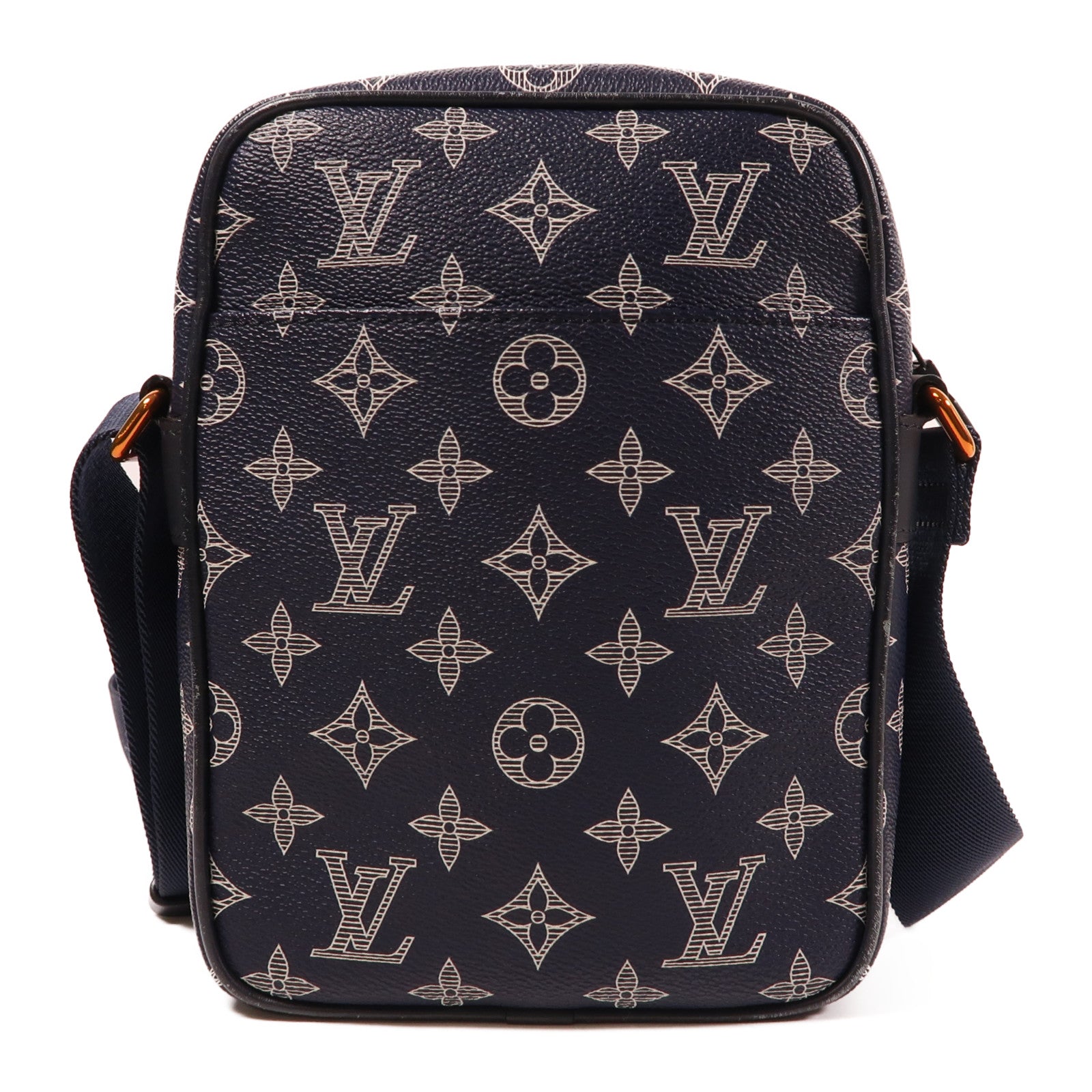 LOUIS VUITTON Monogram Upside-down Danube肩背袋深藍色