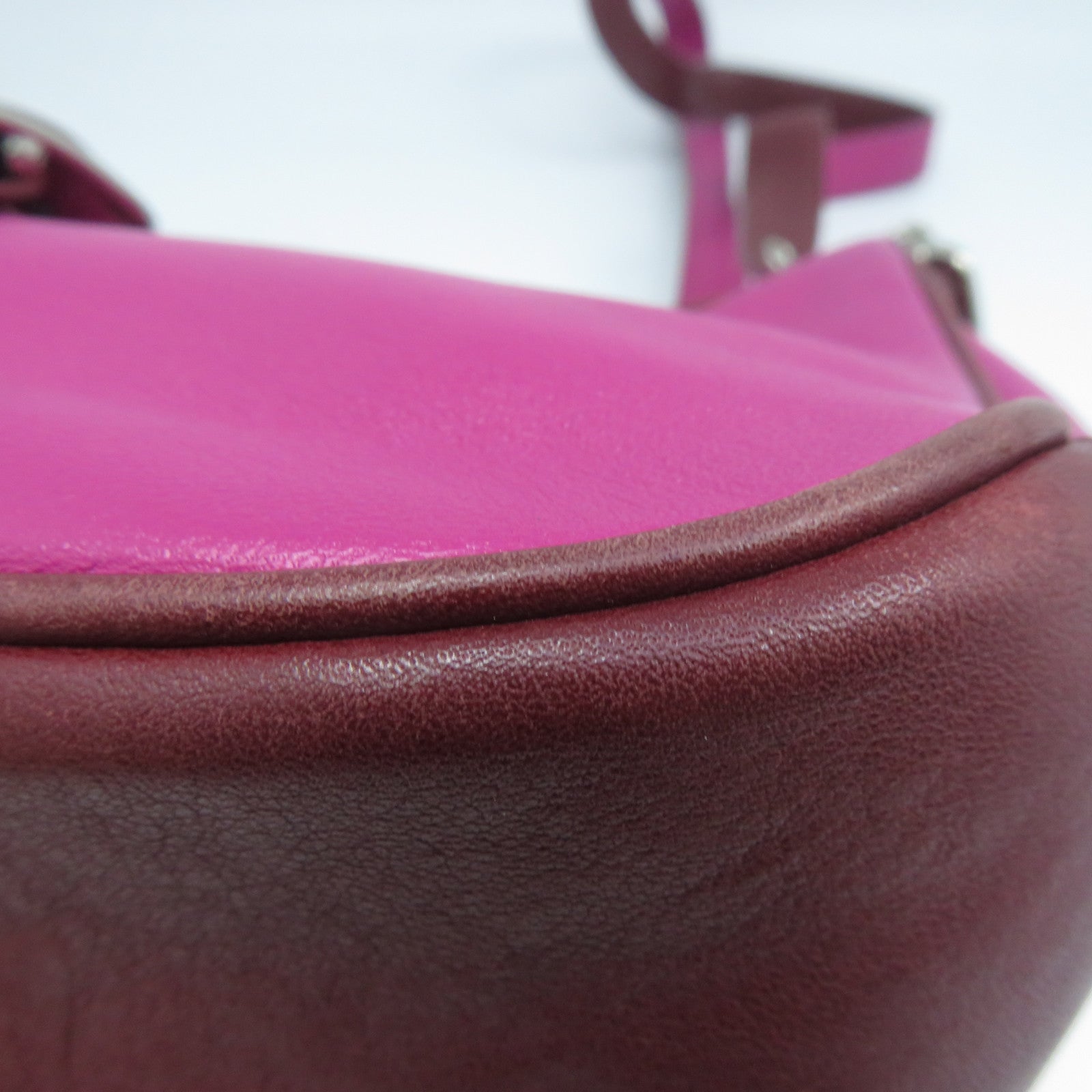 COACH 【激減優惠】牛皮皮革Shoulder Bag銀扣肩背袋粉紅色