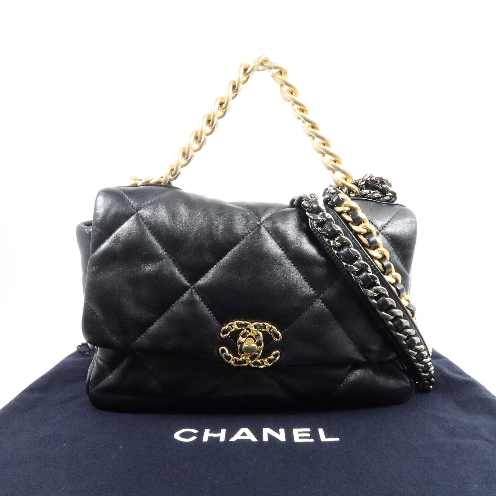 CHANEL 羊皮皮革Chanel 19 Medium手挽肩背兩用袋