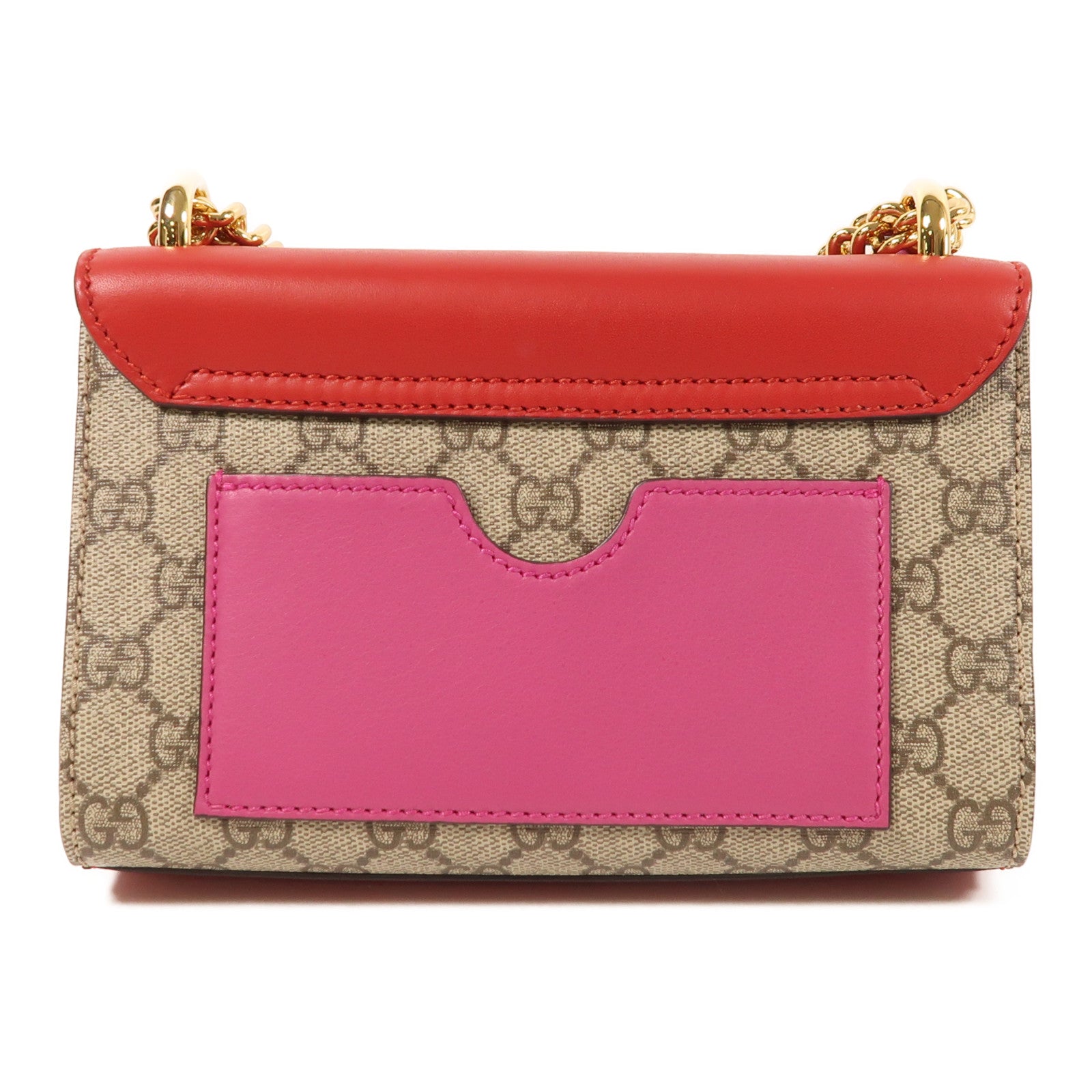 GUCCI 塗層帆布Padlock金扣鏈帶肩背袋