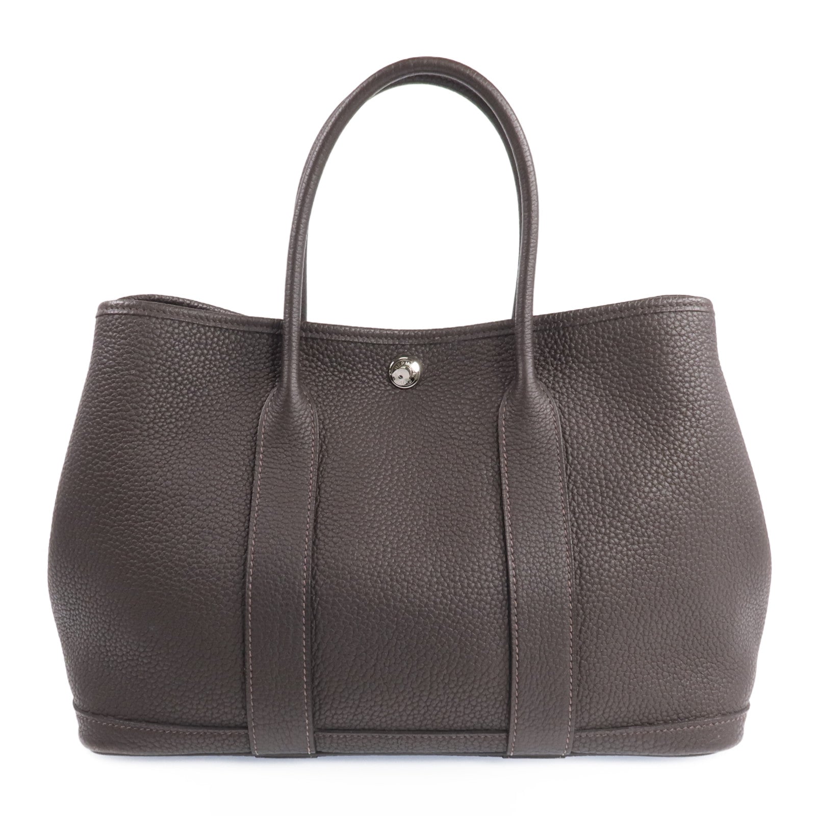 HERMES Negonda皮革Garden Party TPM銀扣手挽袋Ebene