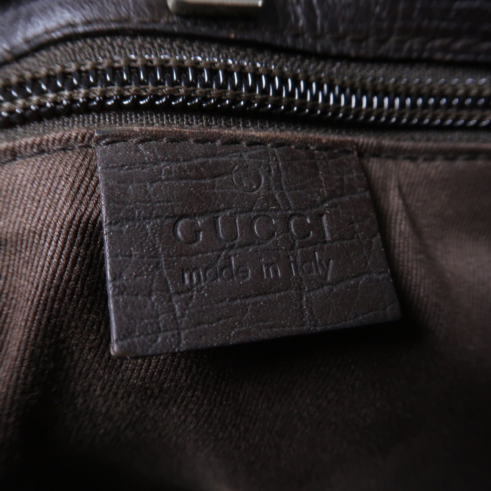 GUCCI 塗層帆布Tote Bag銀扣手挽袋啡色