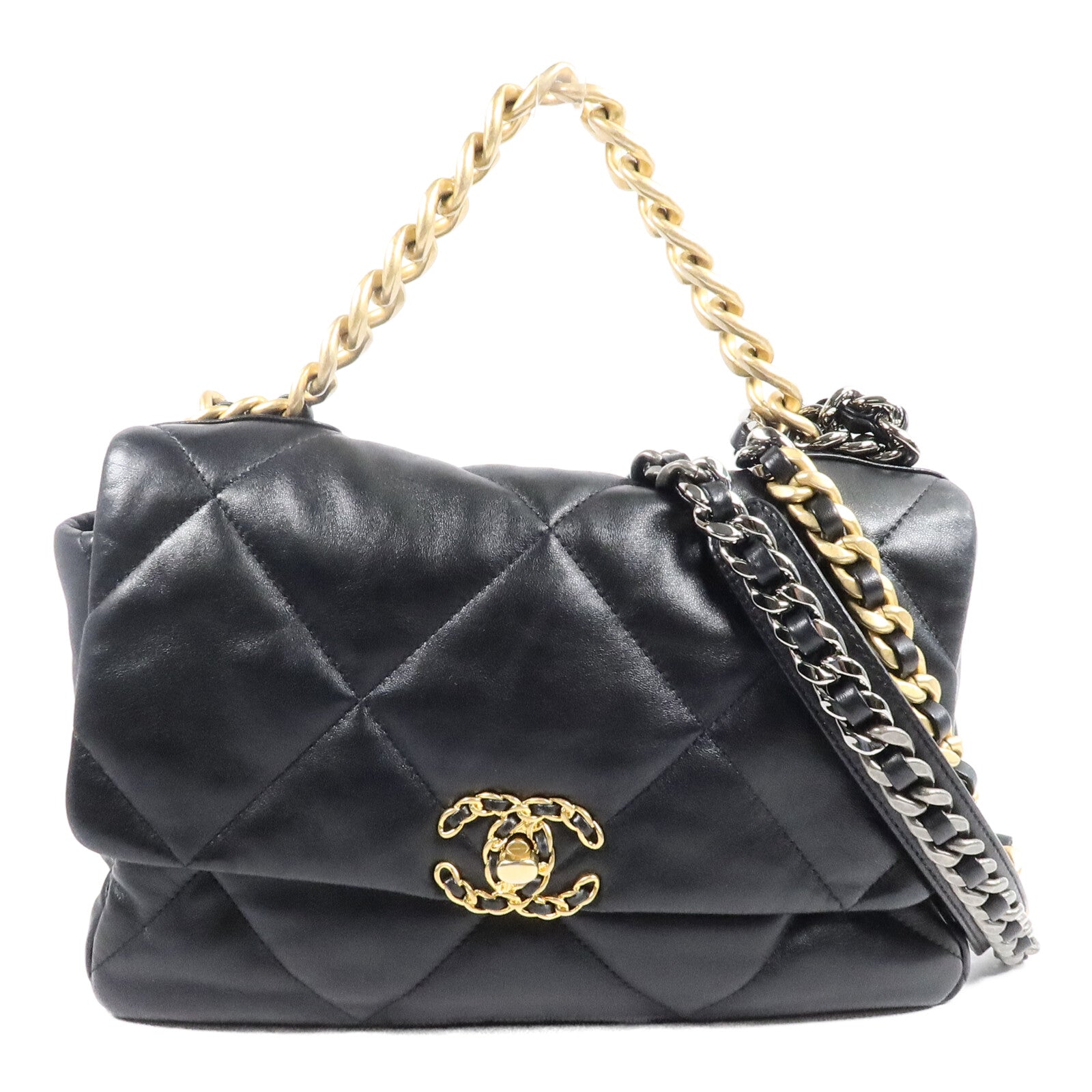CHANEL 羊皮皮革Chanel 19 Medium手挽肩背兩用袋