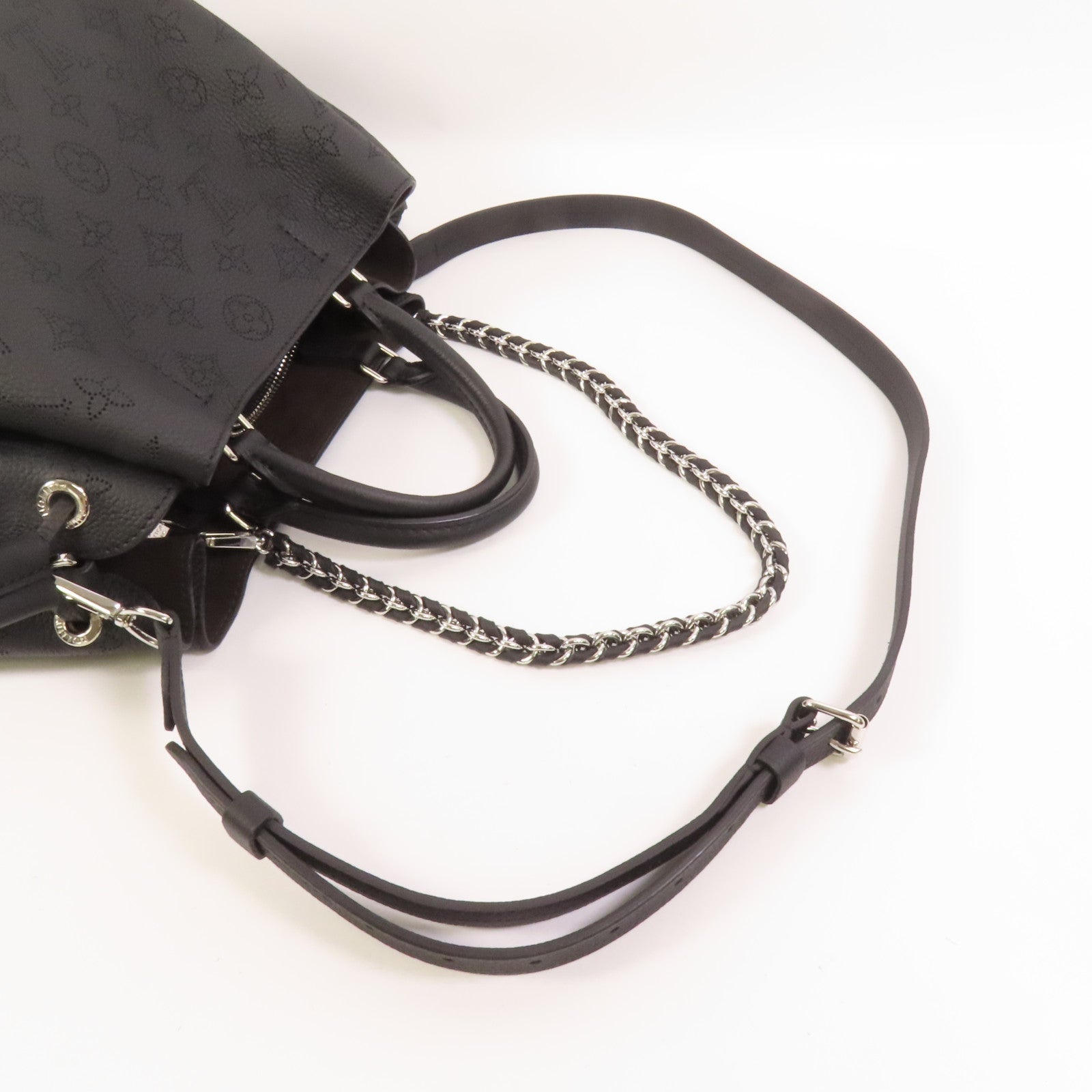 LOUIS VUITTON Mahina Bella Tote銀扣鏈帶手挽肩背兩用袋
