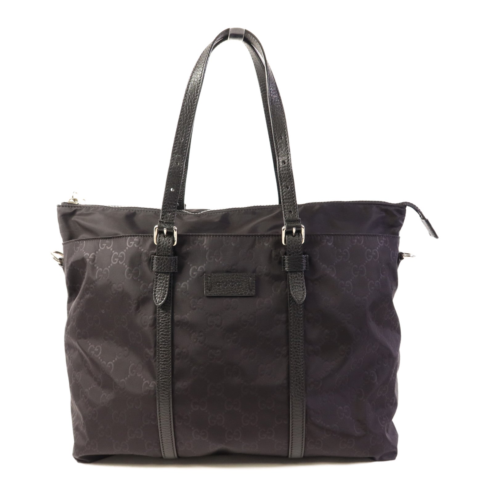 GUCCI 尼龍Shoulder Tote銀扣肩背袋/手挽袋