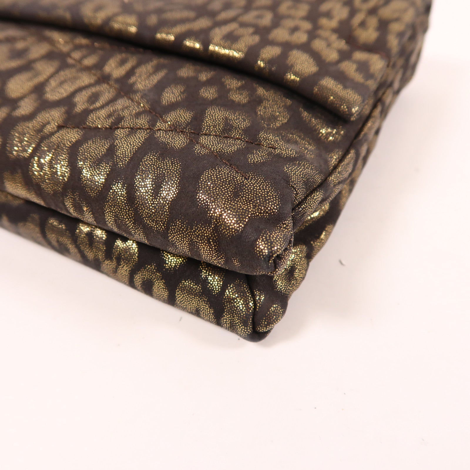 LANVIN 帆布Shoulder Bag金扣鏈帶肩背袋黑色/金色