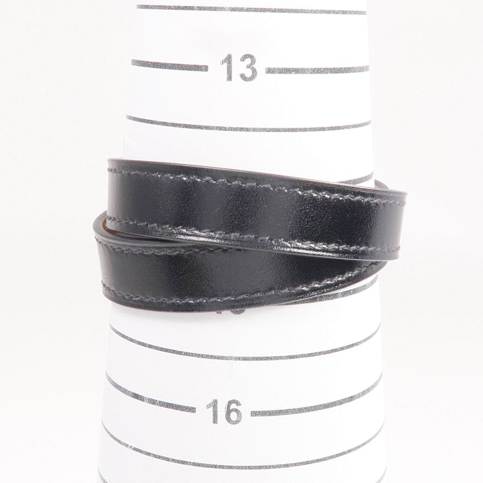 HERMES Box Calf皮革Kelly Double Tour Bracelet金扣手帶Noir