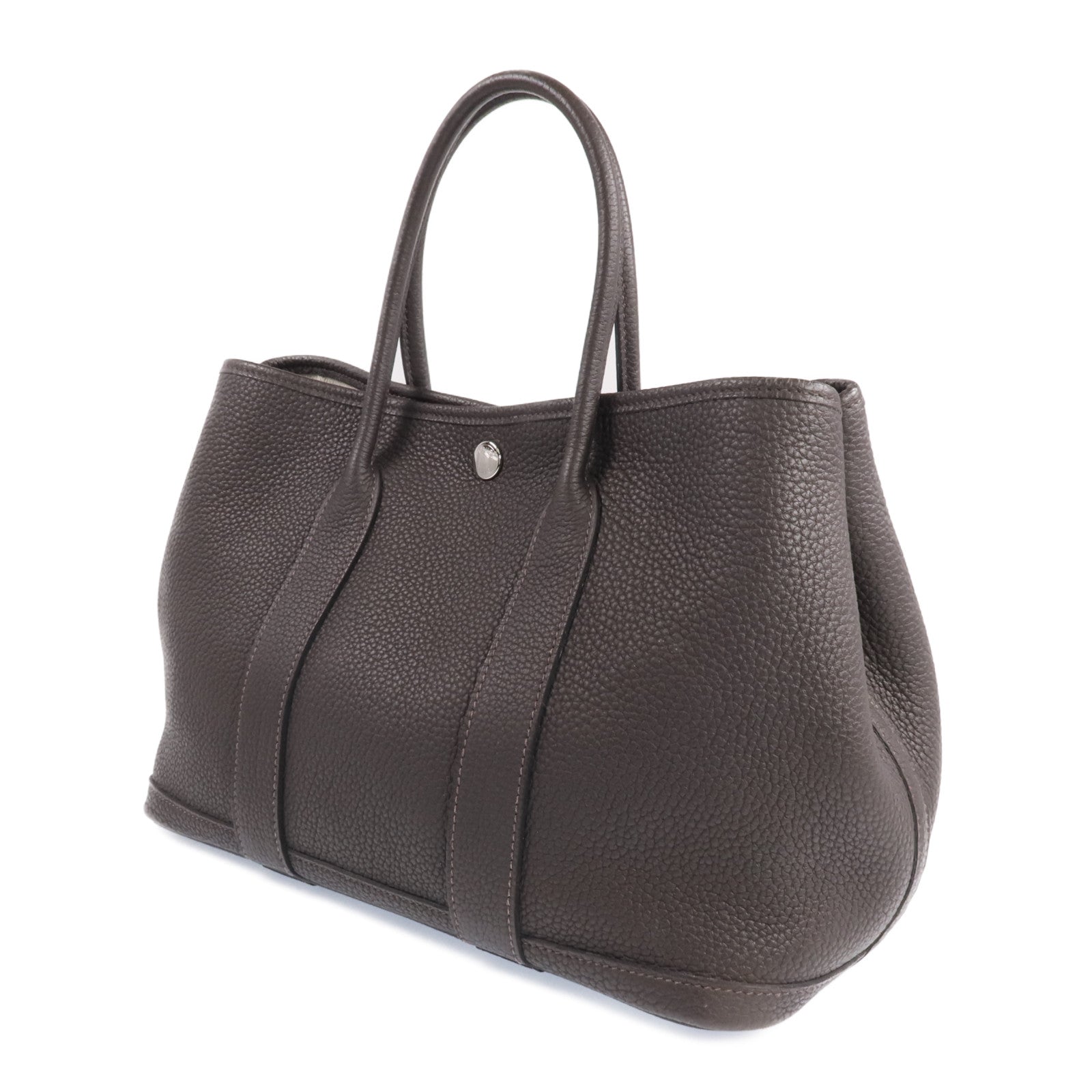 HERMES Negonda皮革Garden Party TPM銀扣手挽袋Ebene