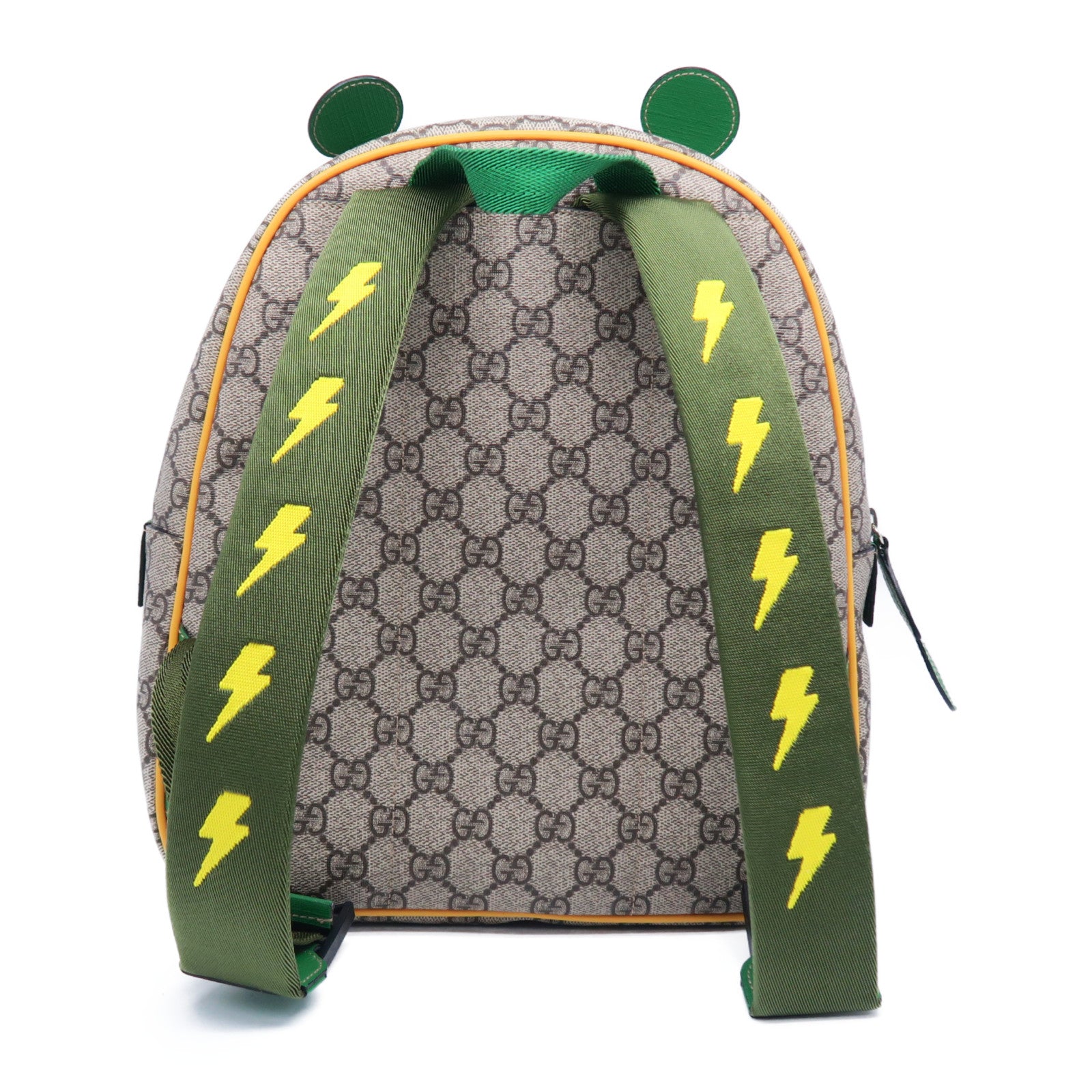 GUCCI 【清倉大減價】塗層帆布Backpack銀扣背包啡色/綠色/橙色