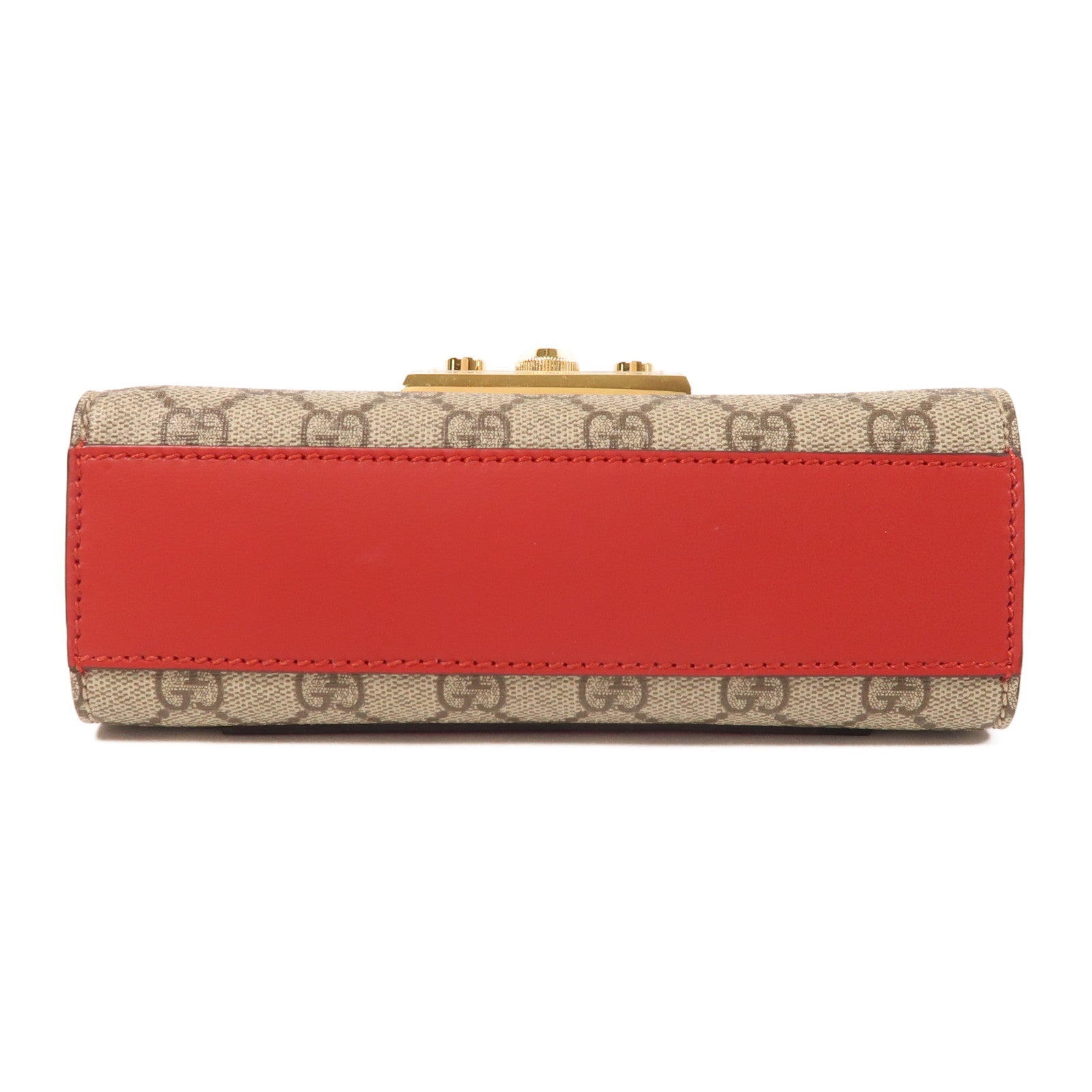 GUCCI 塗層帆布Padlock金扣鏈帶肩背袋