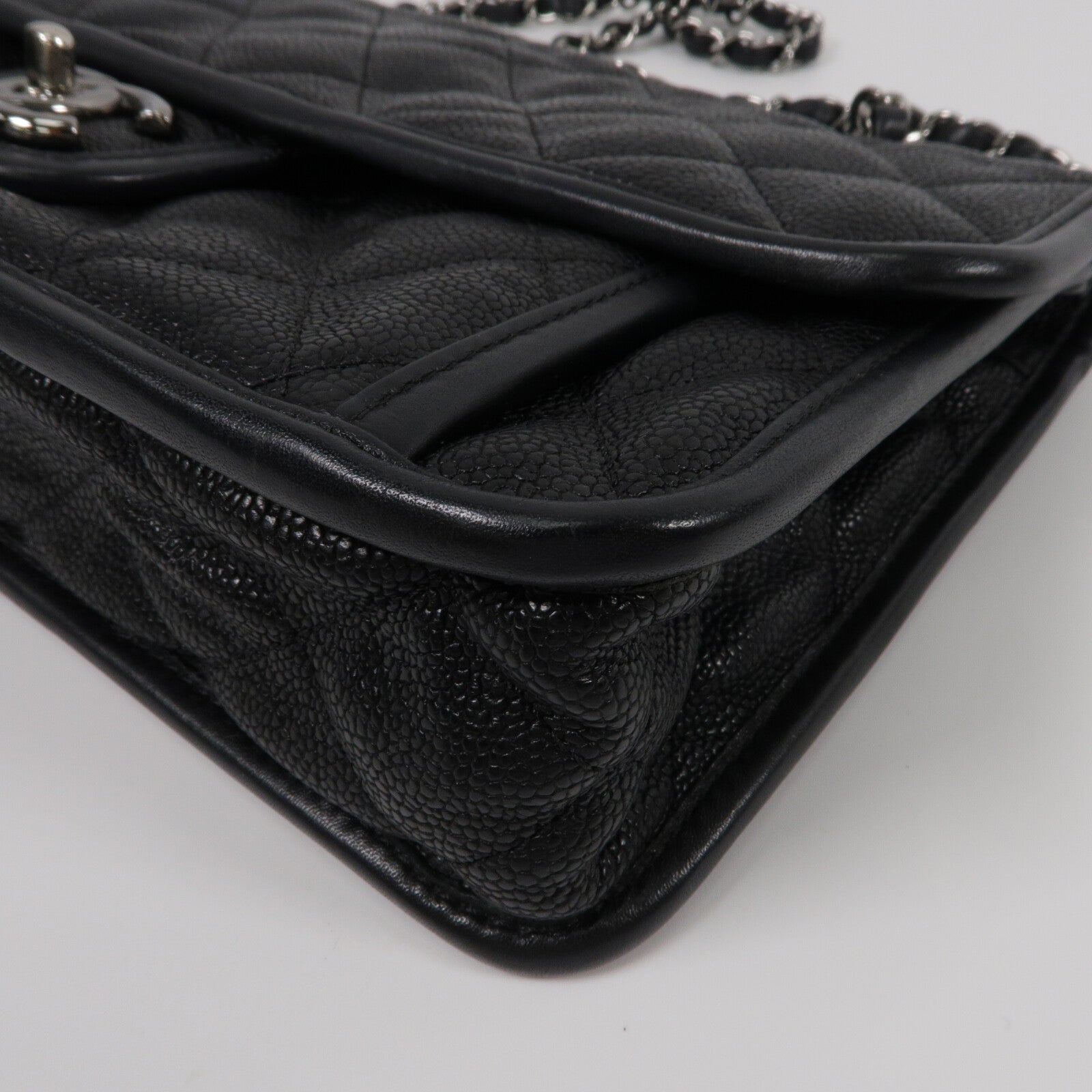 CHANEL 牛皮皮革French Riviera Flap鏈帶肩背袋