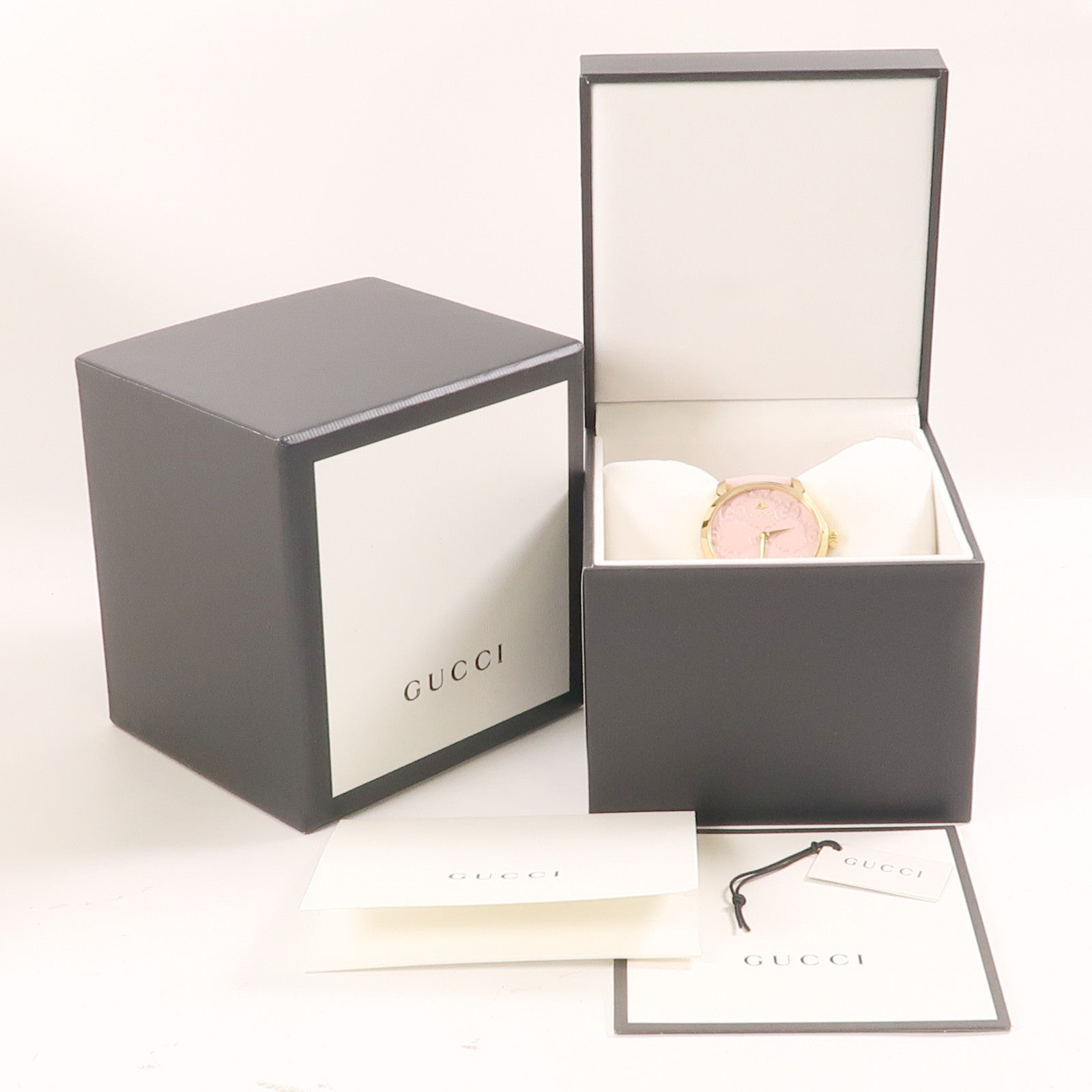 GUCCI G-Timeless不鏽鋼手錶石英機芯粉紅色