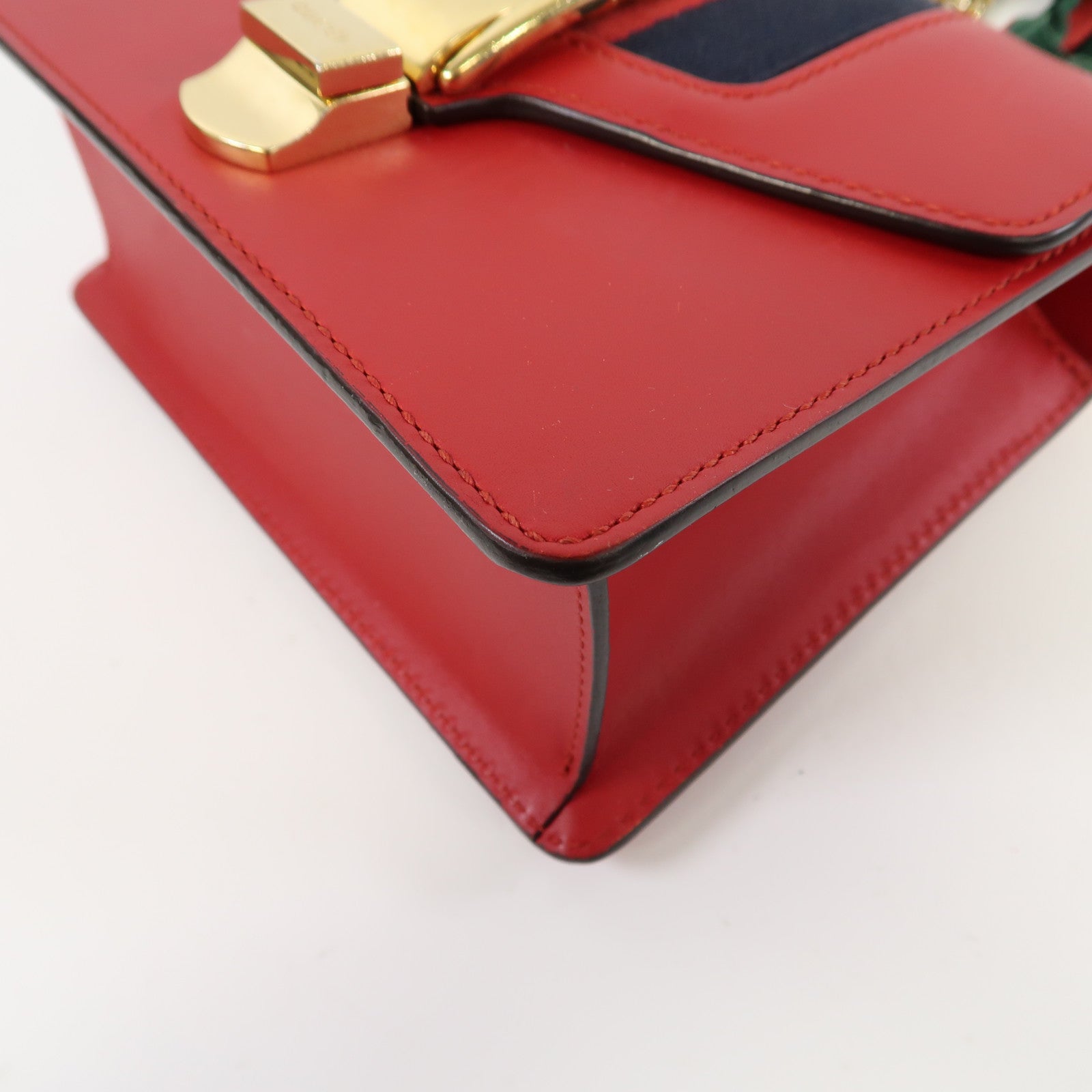 GUCCI 【激減優惠】牛皮皮革Sylvie Mini Chain Bag金扣手挽肩背兩用袋紅色