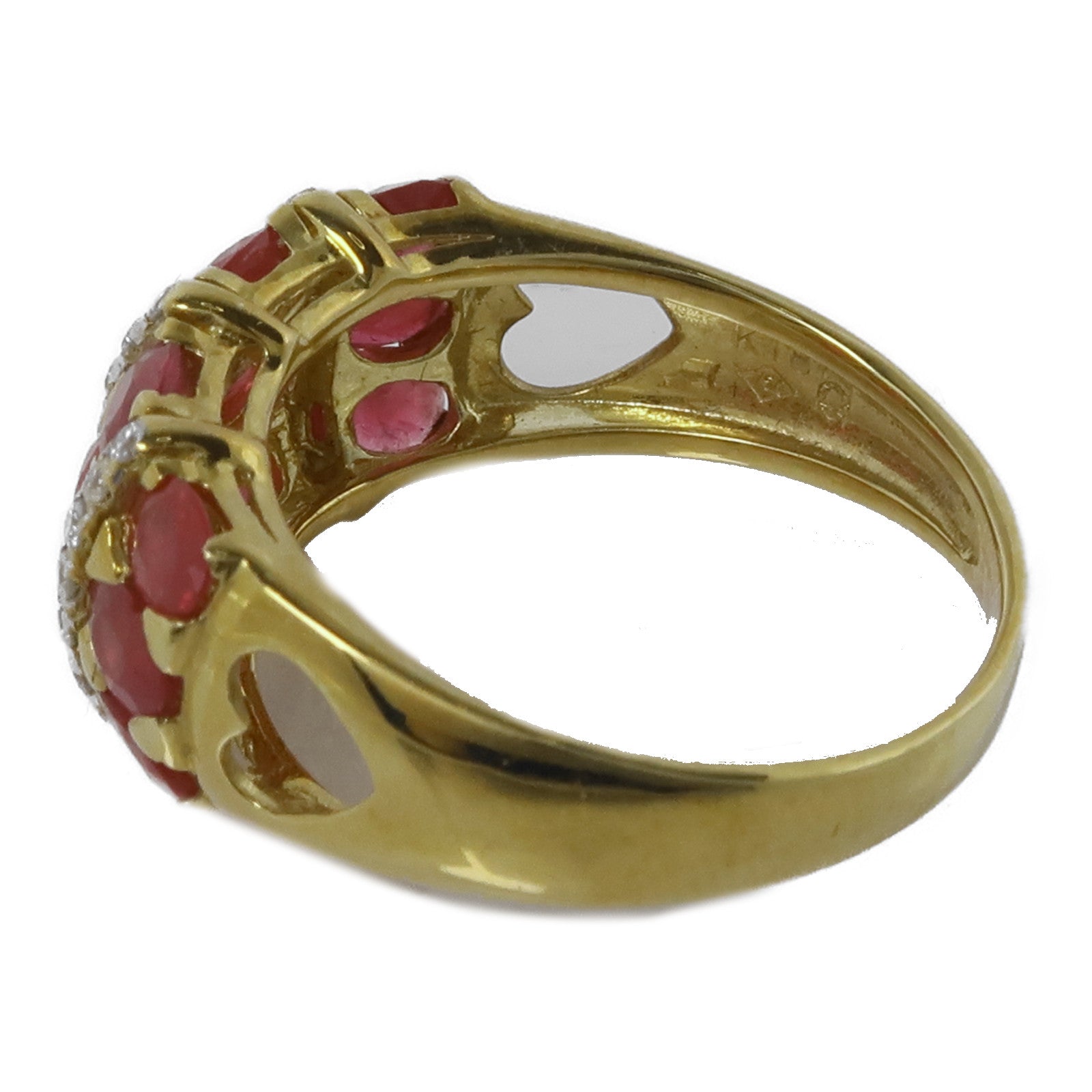 JEWELRY 18K黃金Ruby Ring紅寶石/鑽石戒指US#7