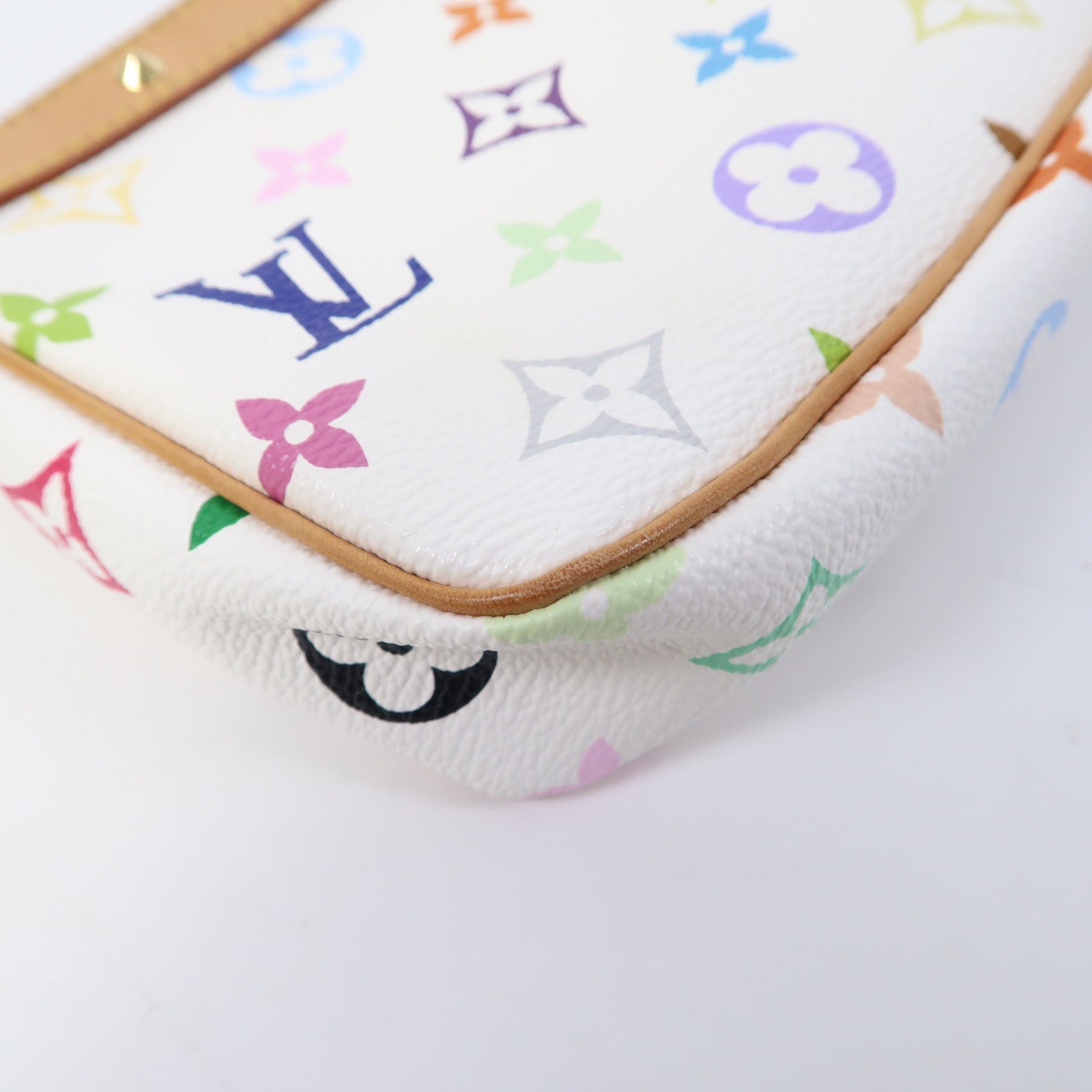 LOUIS VUITTON Monogram Multicolore Pochette Accessories金扣手拿包白色/彩色